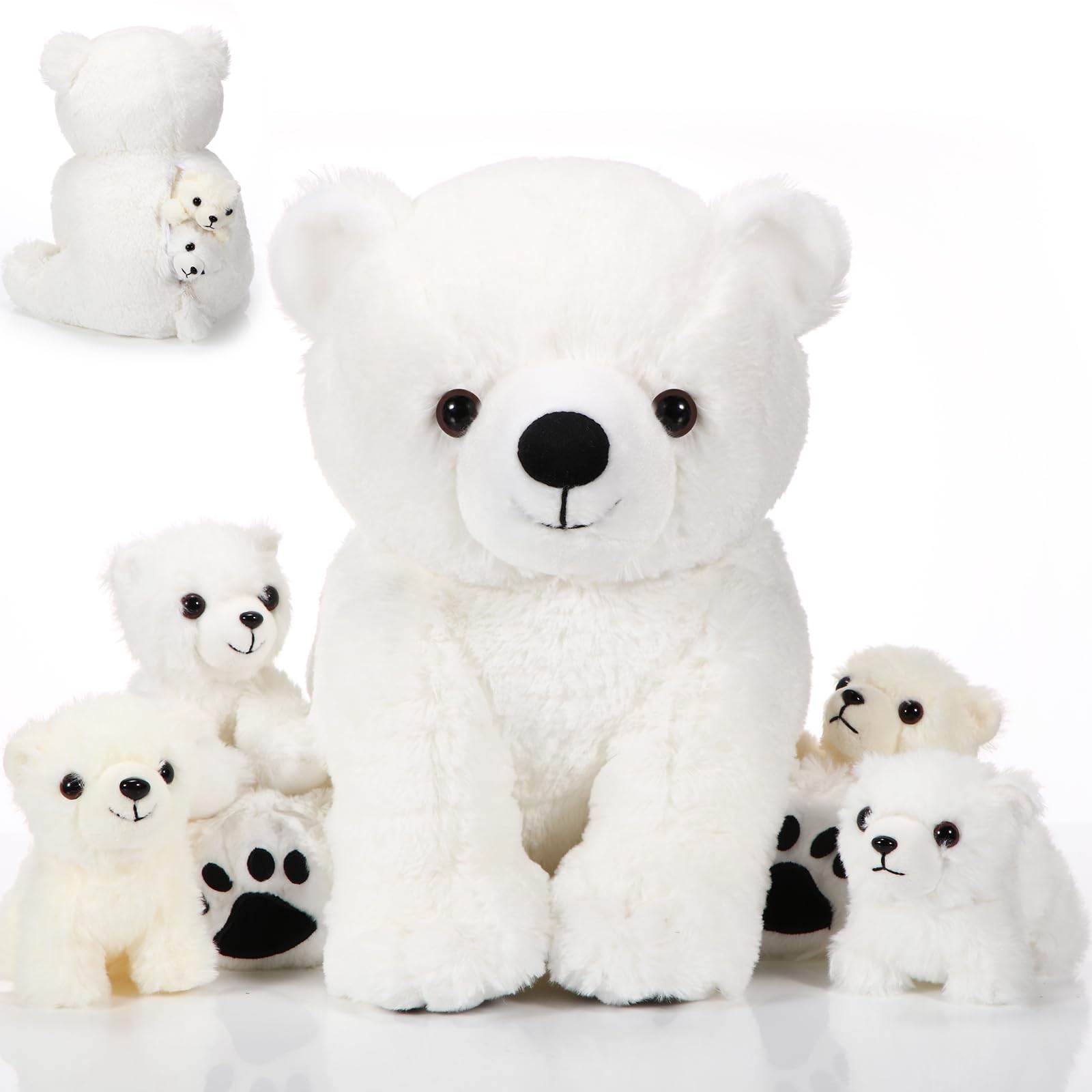 Amazon.co.jp: Leitee シロクマのぬいぐるみ 冬に赤ちゃんがいる大型