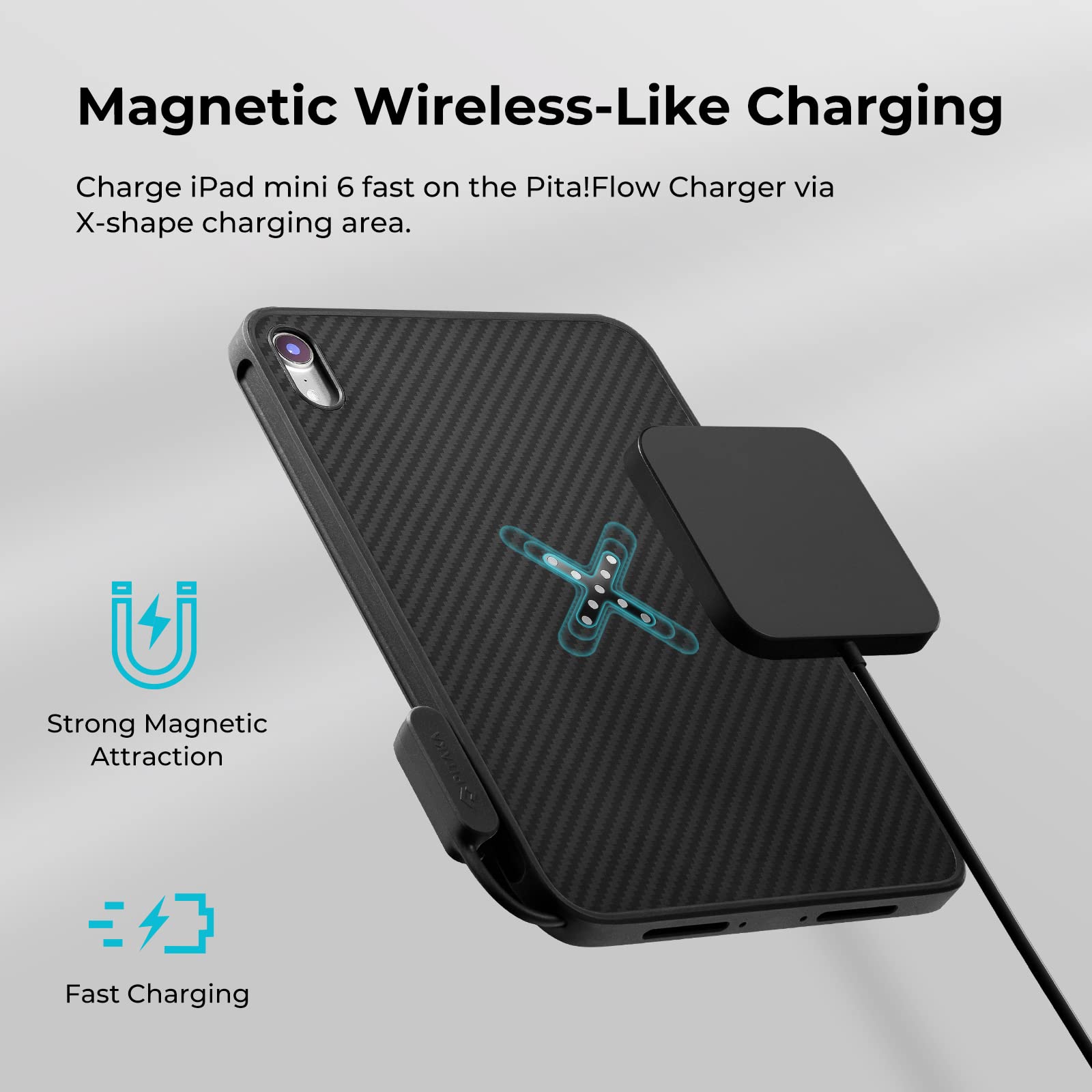 PITAKA iPad mini 6 Case [MagEZ Case Pro+Pita!Flow Charger