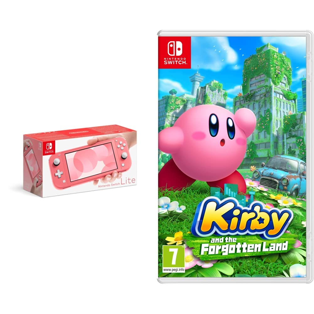 Nintendo Switch Lite - Coral + Kirby and the Forgotten Land