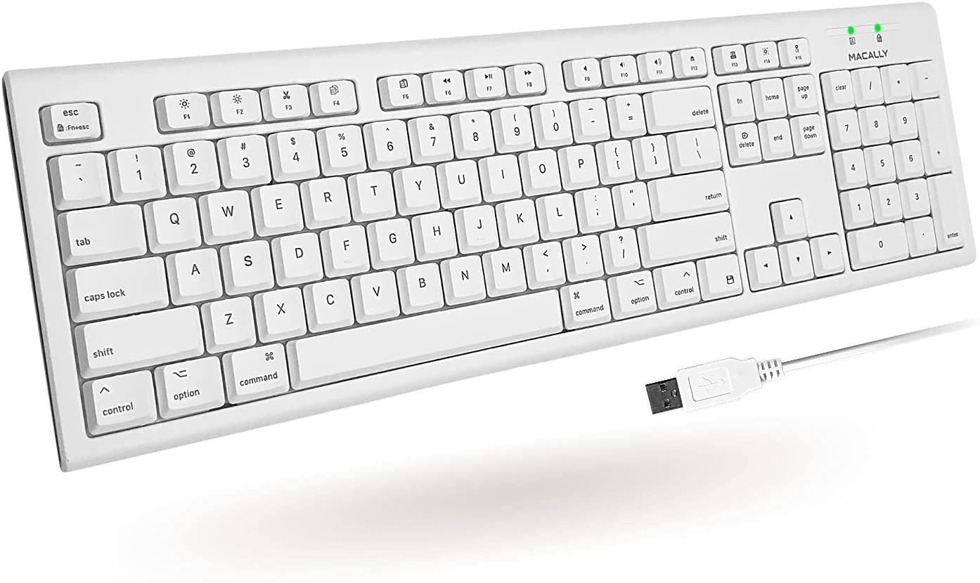 Amazon | Macally フルサイズUSB有線キーボードfor Mac Mini/Pro、iMac