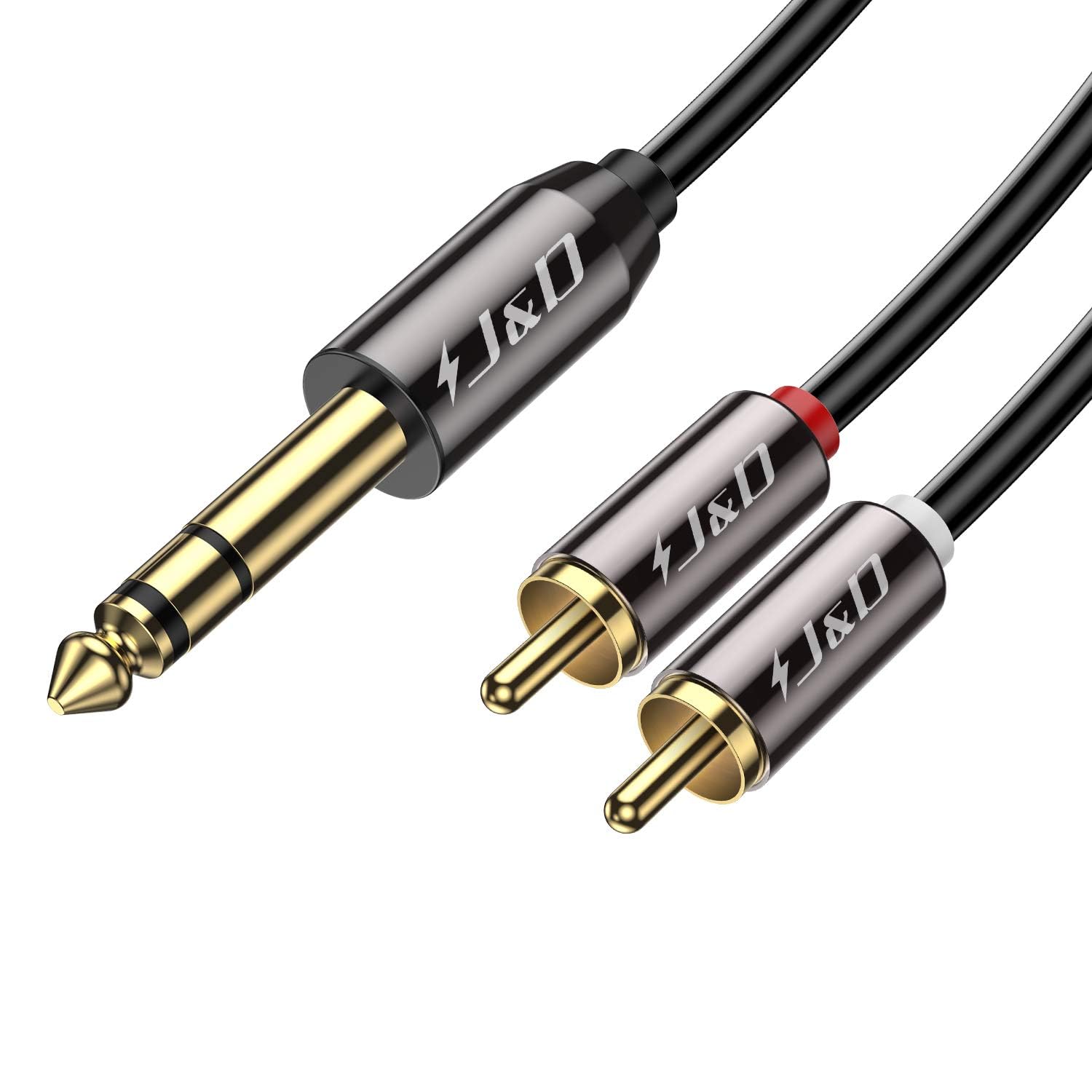 Amazon.com: J&D 1/4 inch TRS to Dual RCA Audio Cable, Gold Plated