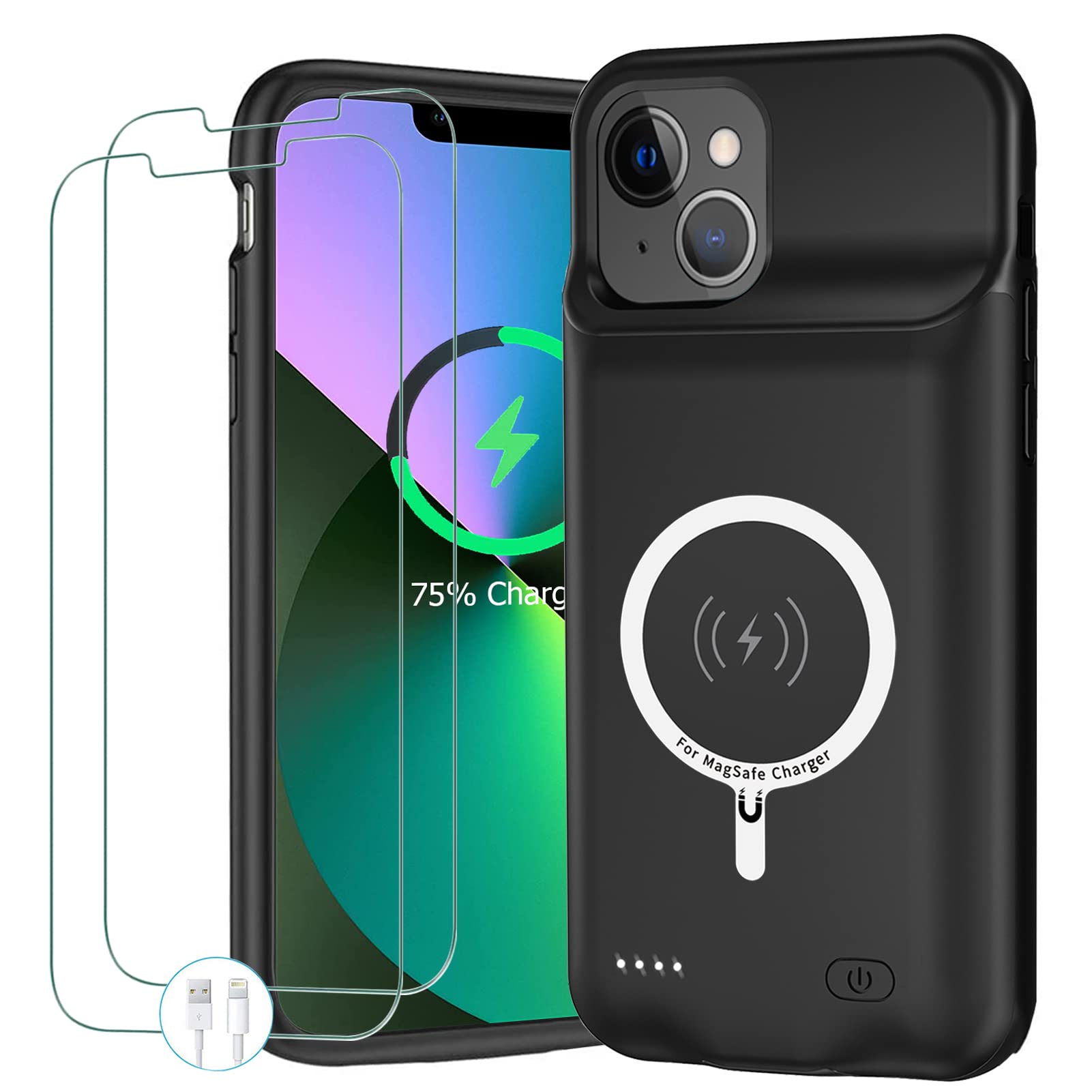Amazon.com: Battery Case for iPhone 13, Upgraded 10000mAh Portable