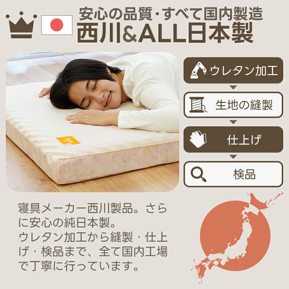 Amazon｜西川 マットレス シングル 3つ折り 【西川×日本製の高反発