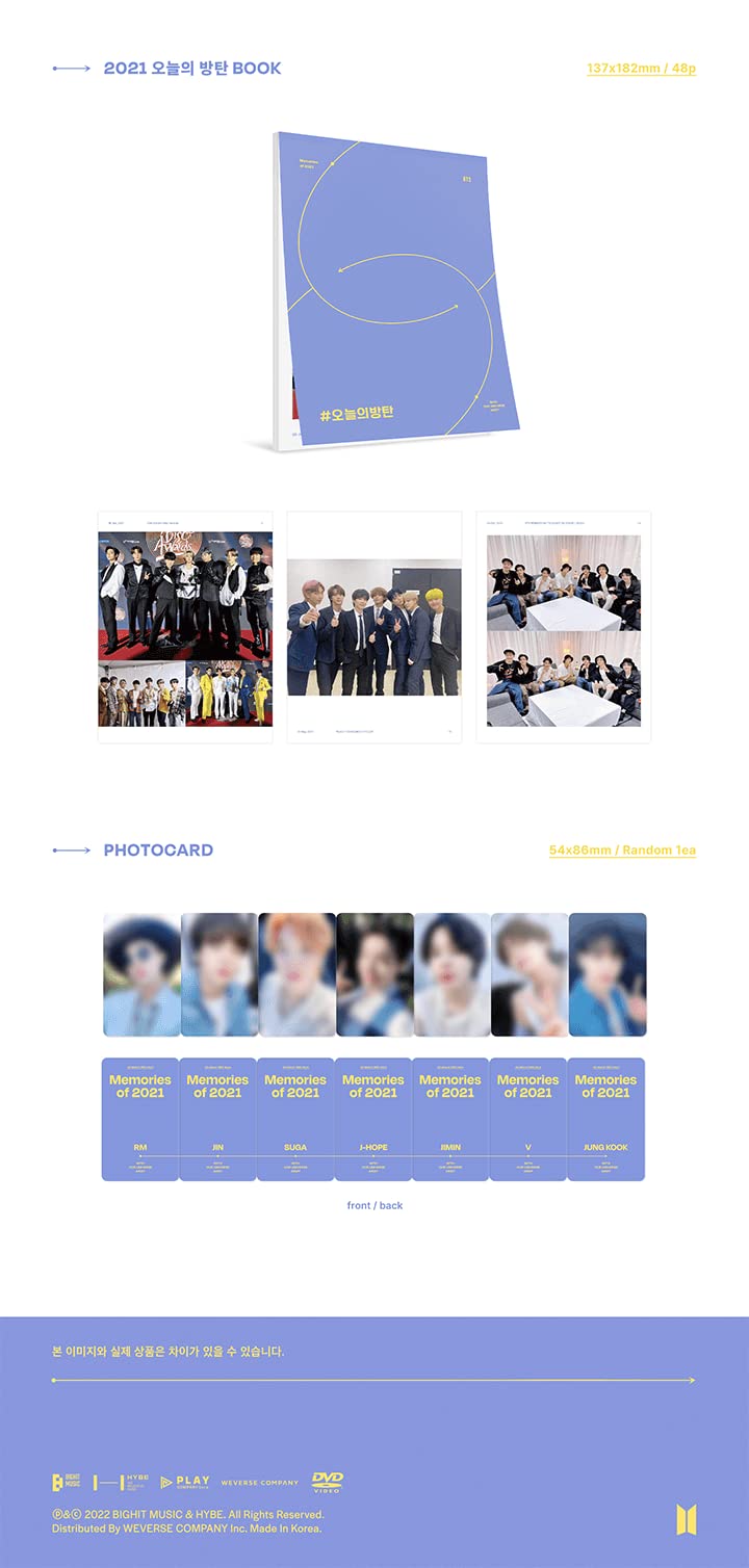 Amazon.com: [DVD] Bangtan Boys - Memories of 2021 DVD : Electronics