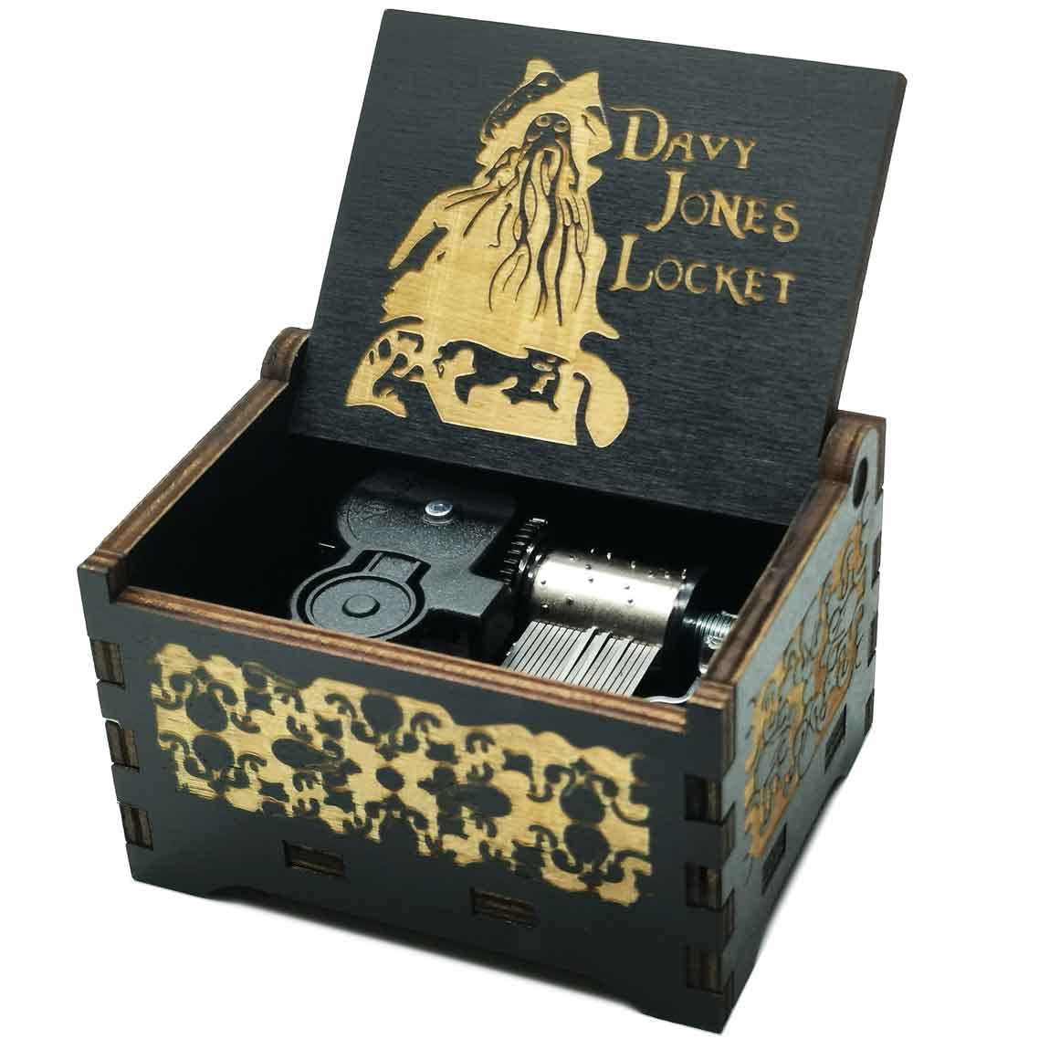 Caribbean Davy Jones Music Box Antique Wooden Musical Box Davy