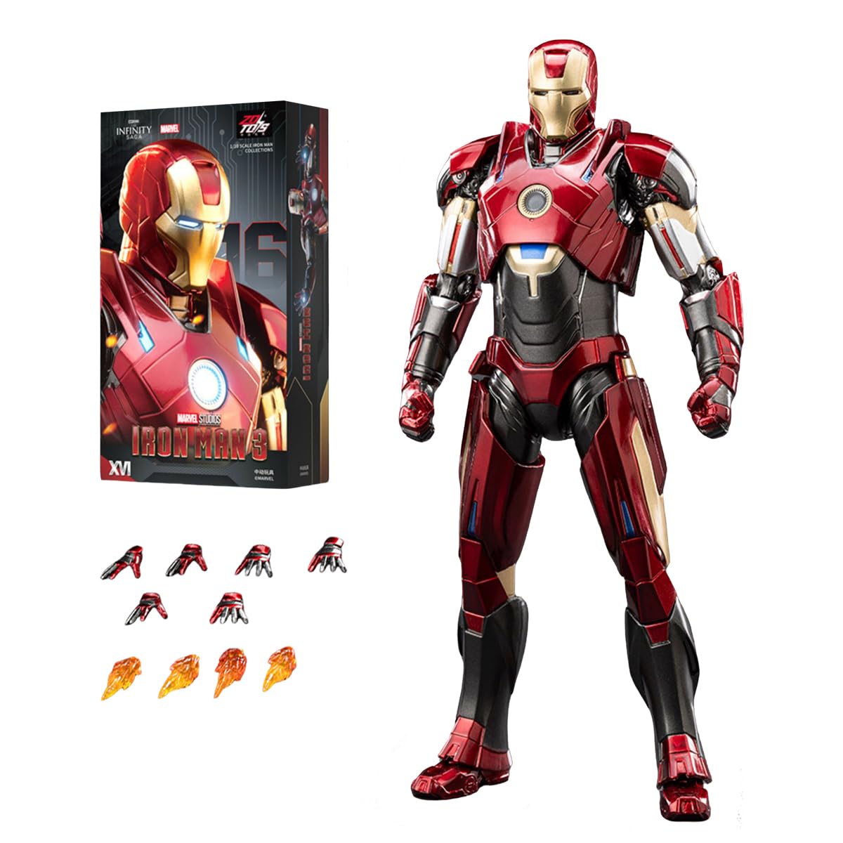 Amazon.co.jp: HiPlay 中動玩具 ZDTOYS 1/10 アイアンマン MK16 非発光