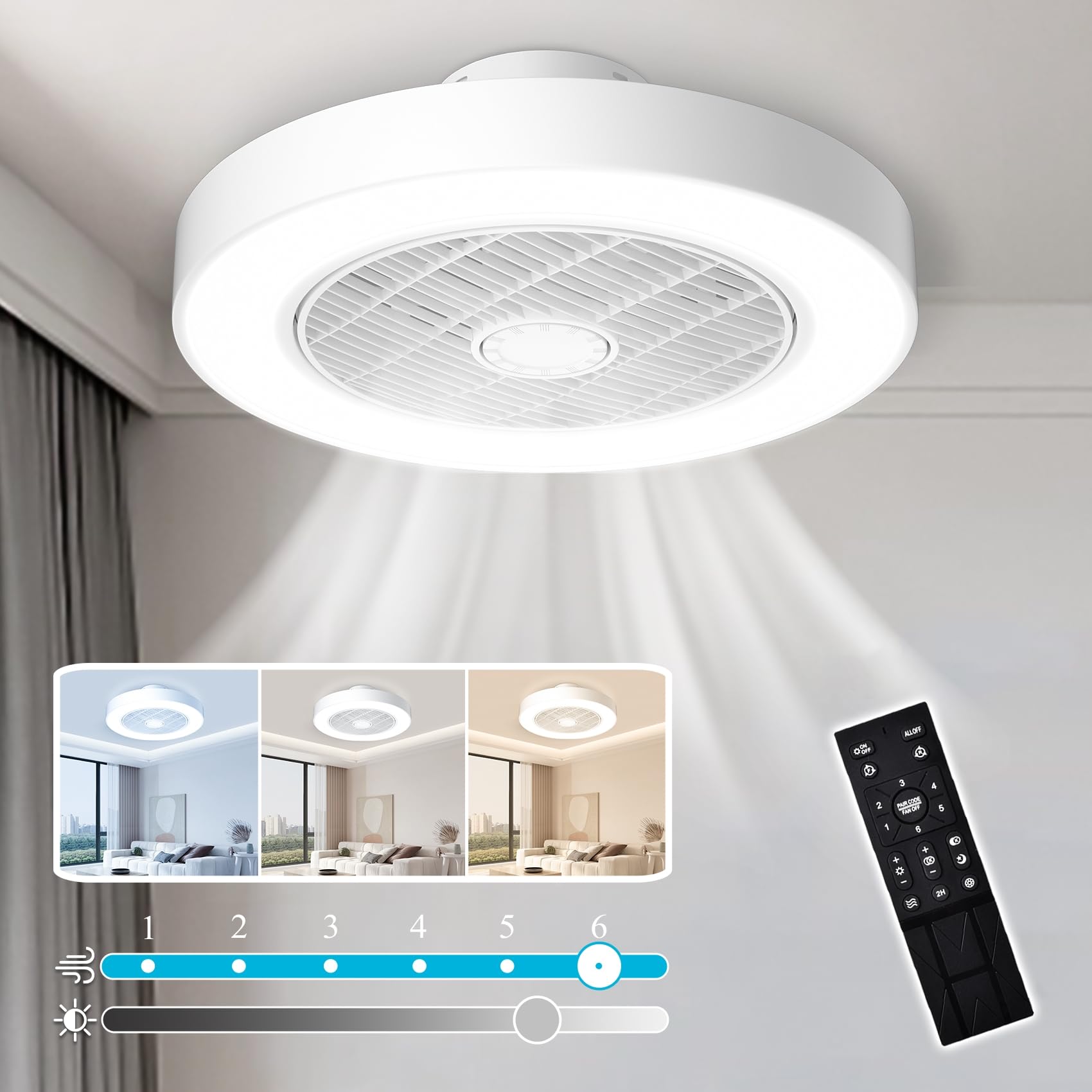 Amazon.co.jp : LEDシーリングファンライト サーキュレーター付き 8畳