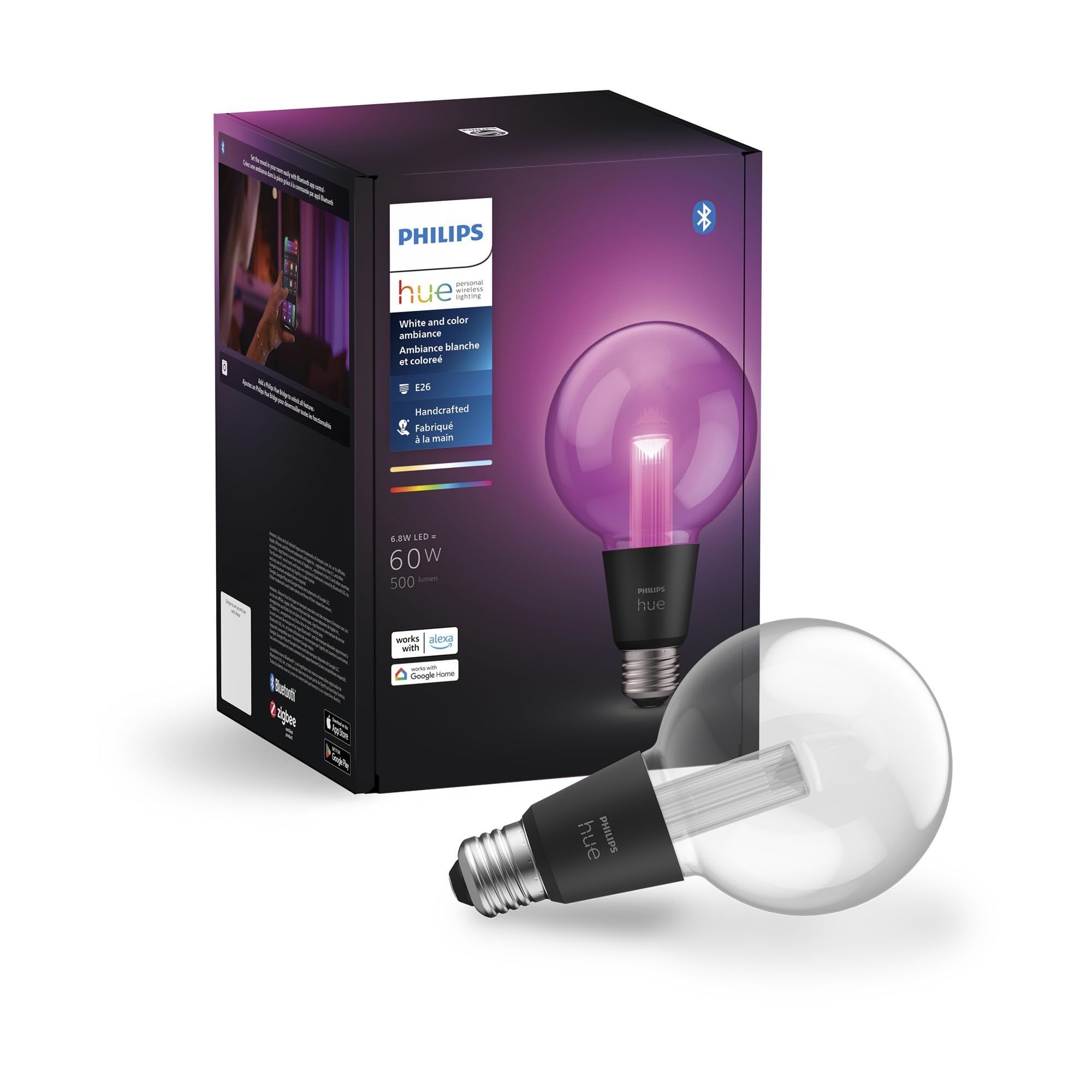 Amazon.com: Philips Hue Lightguide G30 Small Globe Smart LED Bulb