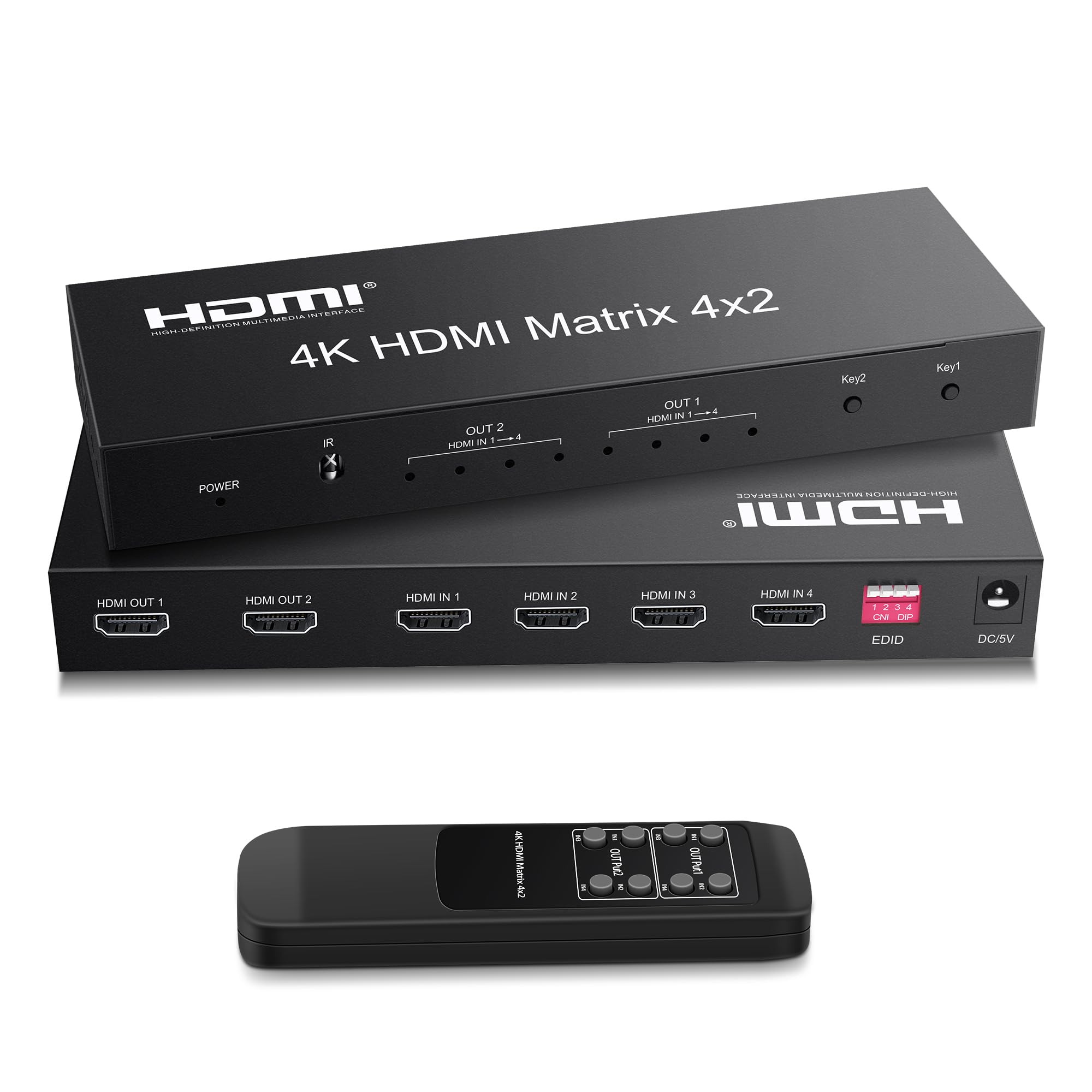 Amazon | FERRISA 4K x 2K HDMIマトリックス セレクター 4入力2出力