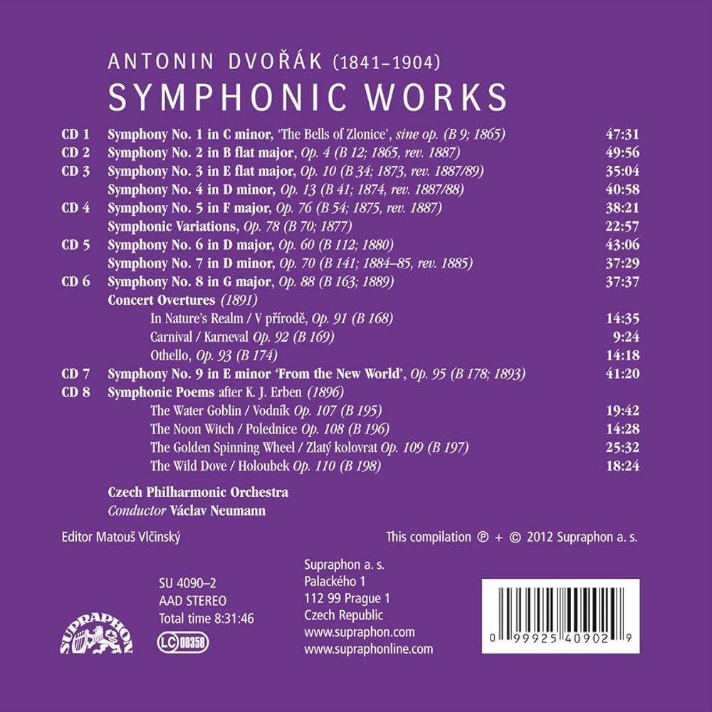 Czech Philharmonic Orchestra, A. Dvorak, V clav Neumann, Antonin