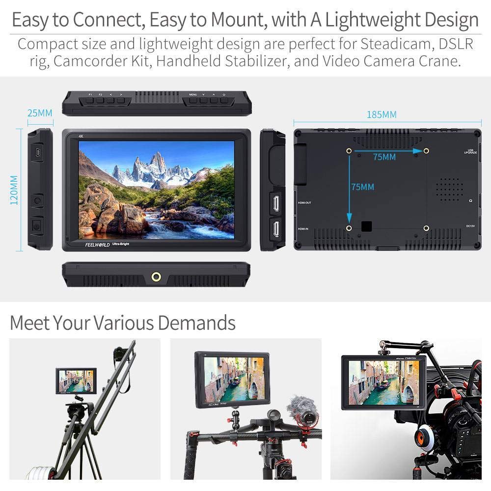 Amazon.com: FEELWORLD FW279 7 Inch 2200nit Ultra Bright DSLR