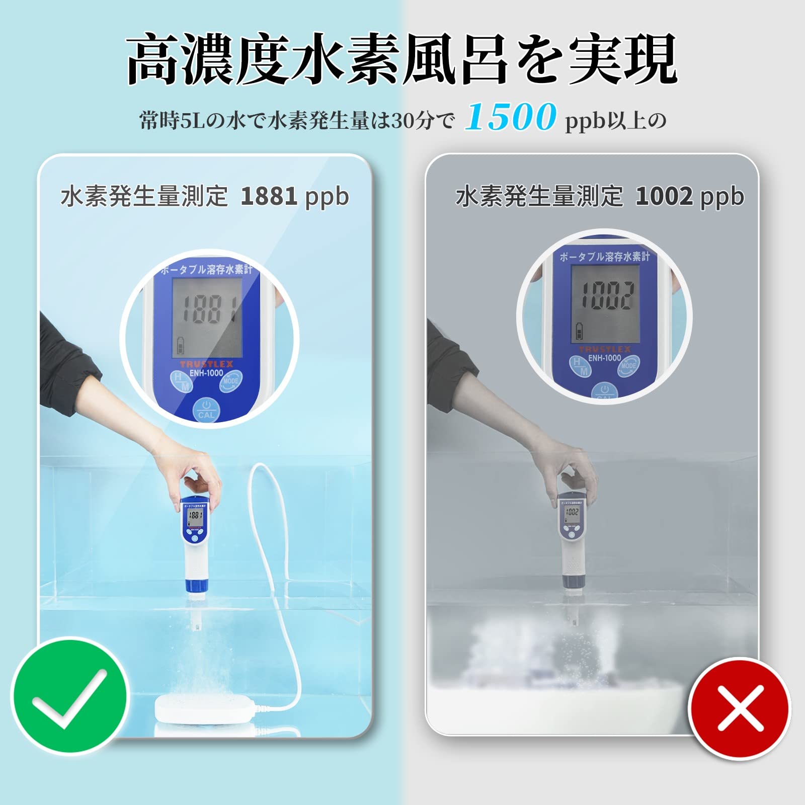 Amazon.co.jp: H2Life 新しい高濃度水素風呂発生器 1500ppb水素風呂