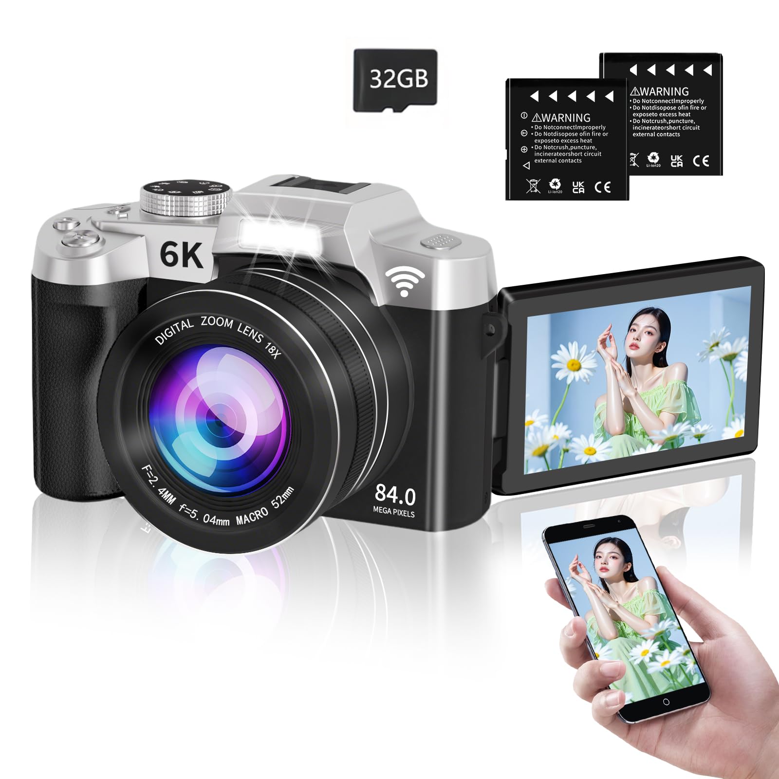 Amazon | 【2026年最強6K録画】 デジタルカメラ 8400万画素デジカメ