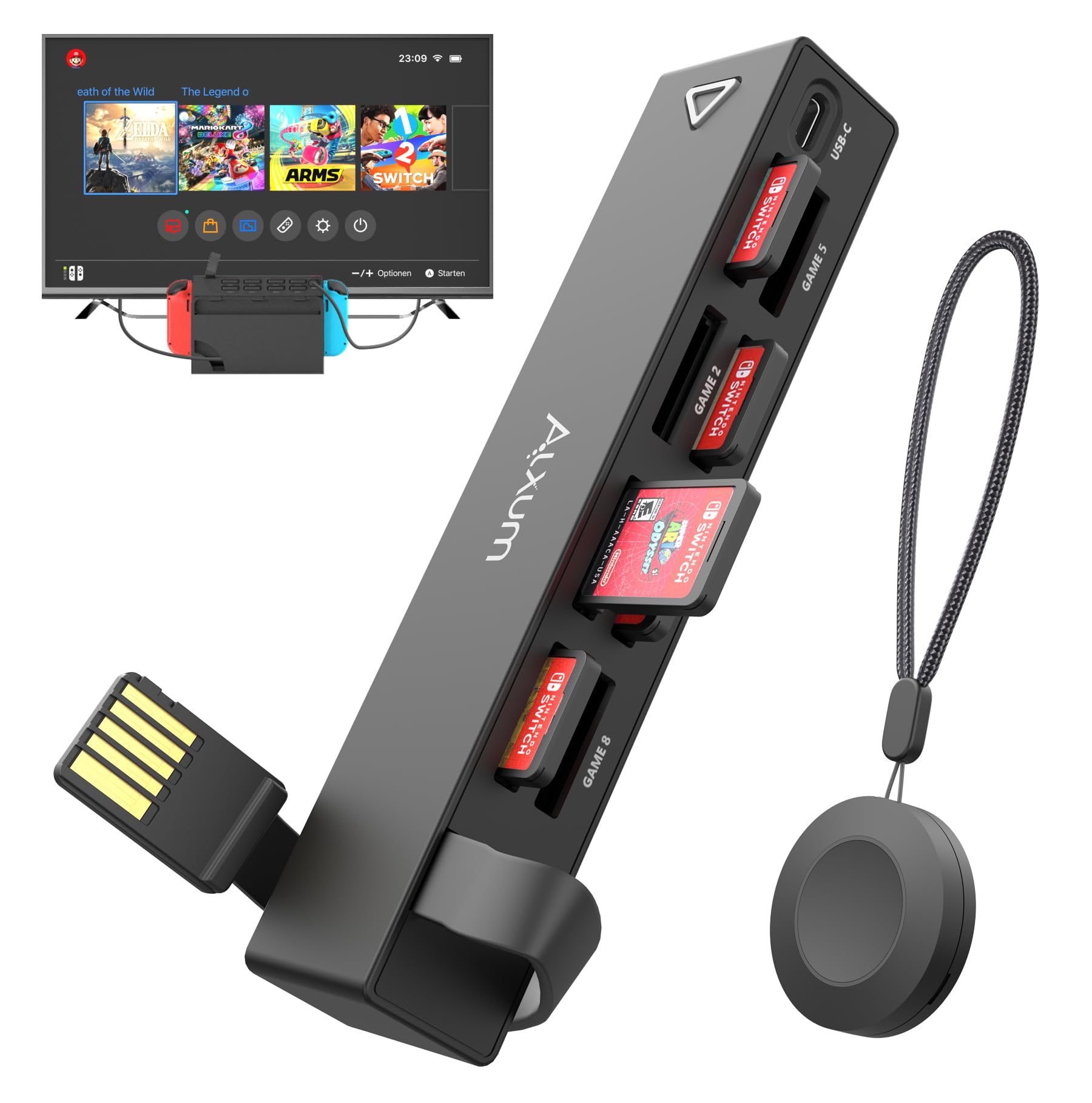 Amazon.co.jp: Alxum 8-in-1 Switch カードリーダー 切り替え器