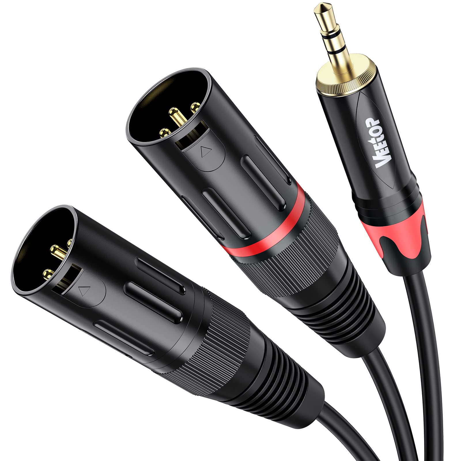 Amazon.co.jp: 3.5mm to xlr×2，Veetop 2xlr 3.5mm 変換，3.5mm to