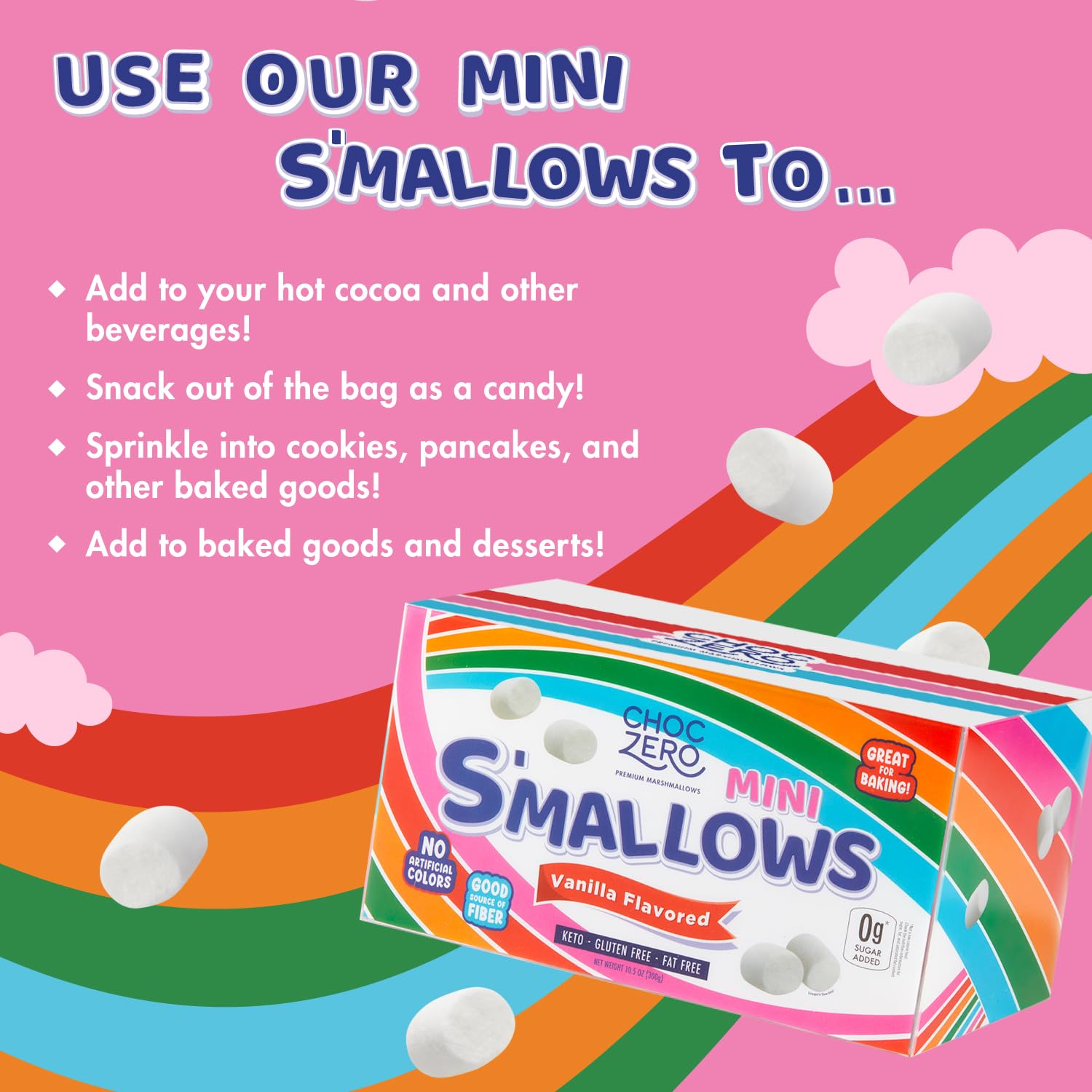 Amazon.com : ChocZero Mini Marshmallows, Sugar Free, High Fiber