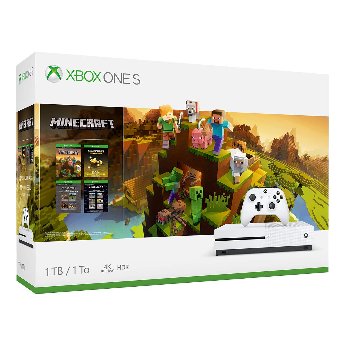 Amazon.com: Xbox One S 1Tb Console - Minecraft Creators Bundle