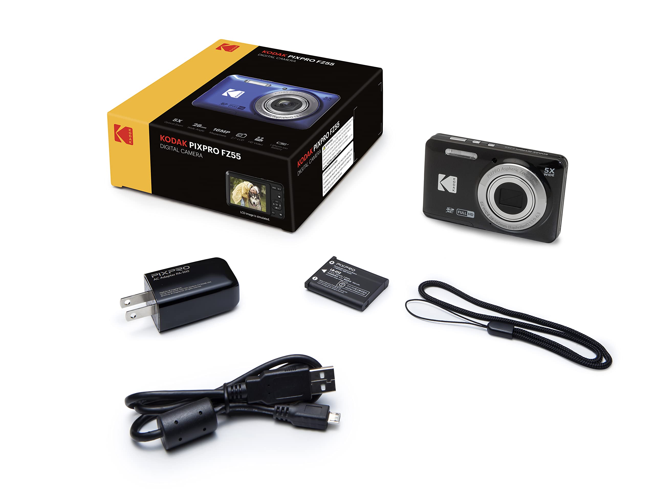 Amazon | Kodak PIXPRO FZ55 デジタルカメラ(ブラック) + 32GB