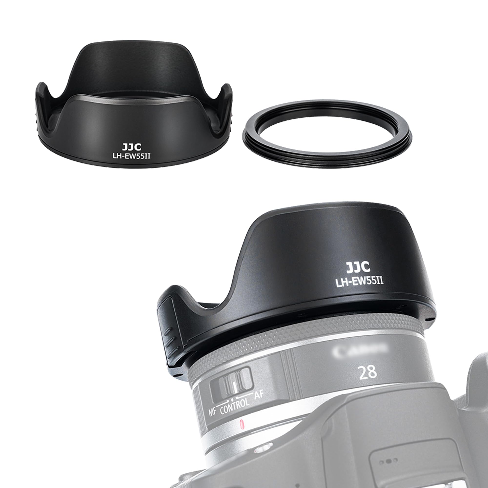 Amazon | JJC EW-55 可逆式 レンズフード + アダプタ キット 花形