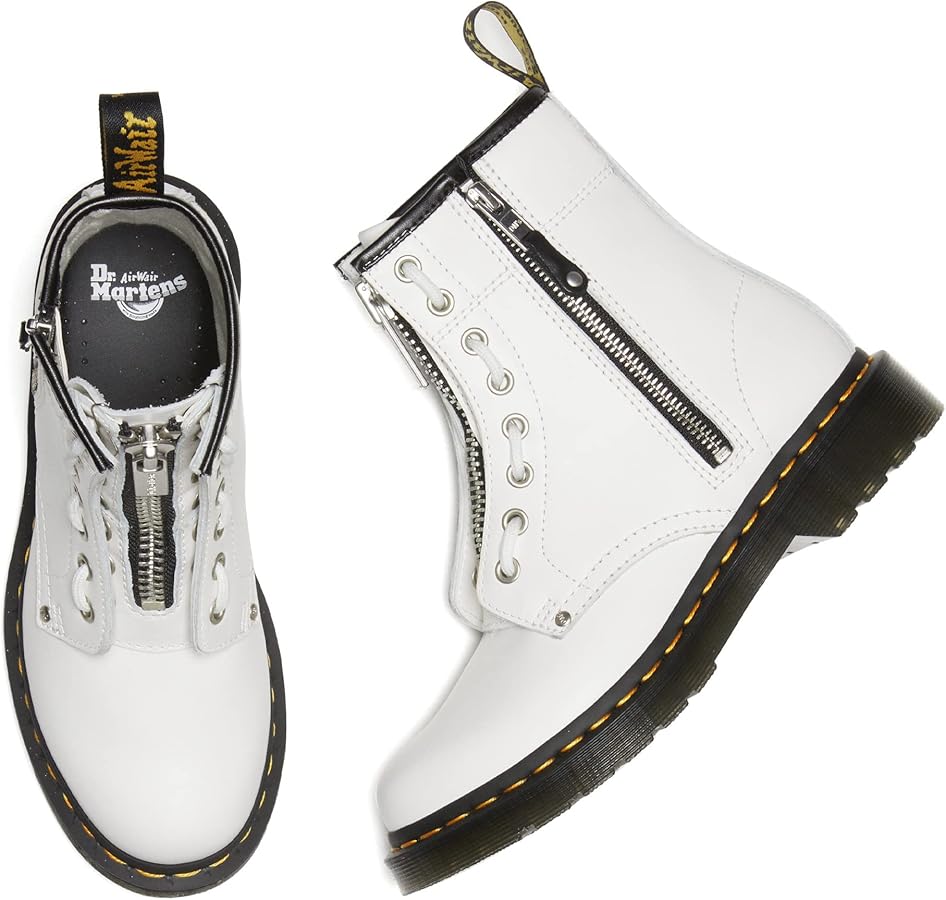 Amazon.com | Dr. Martens Women's 1460 Twin Zip Fashion Boot, White