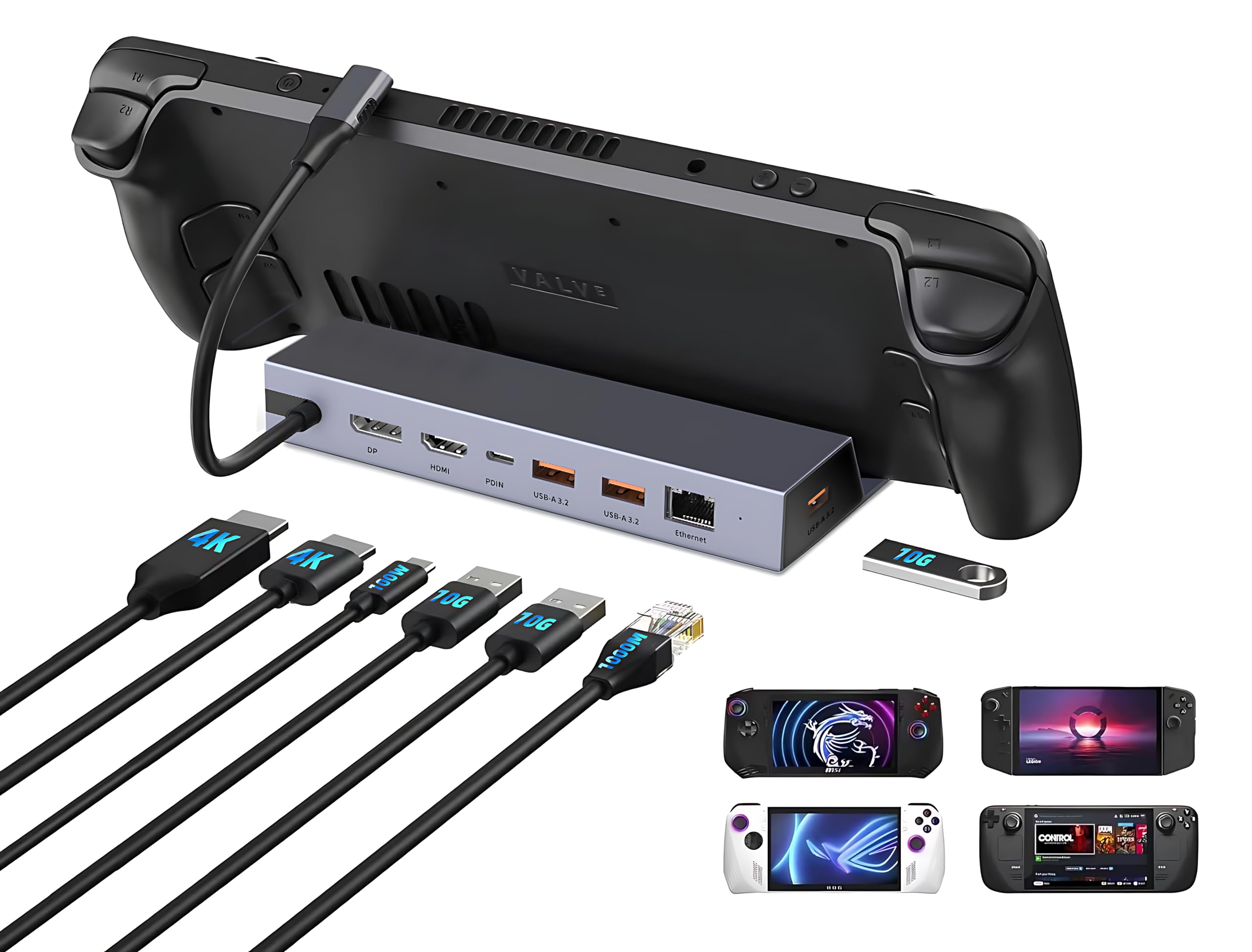 Amazon.co.jp: Steam Deck Dock 4K 60Hz 6-in-1 ドッキング
