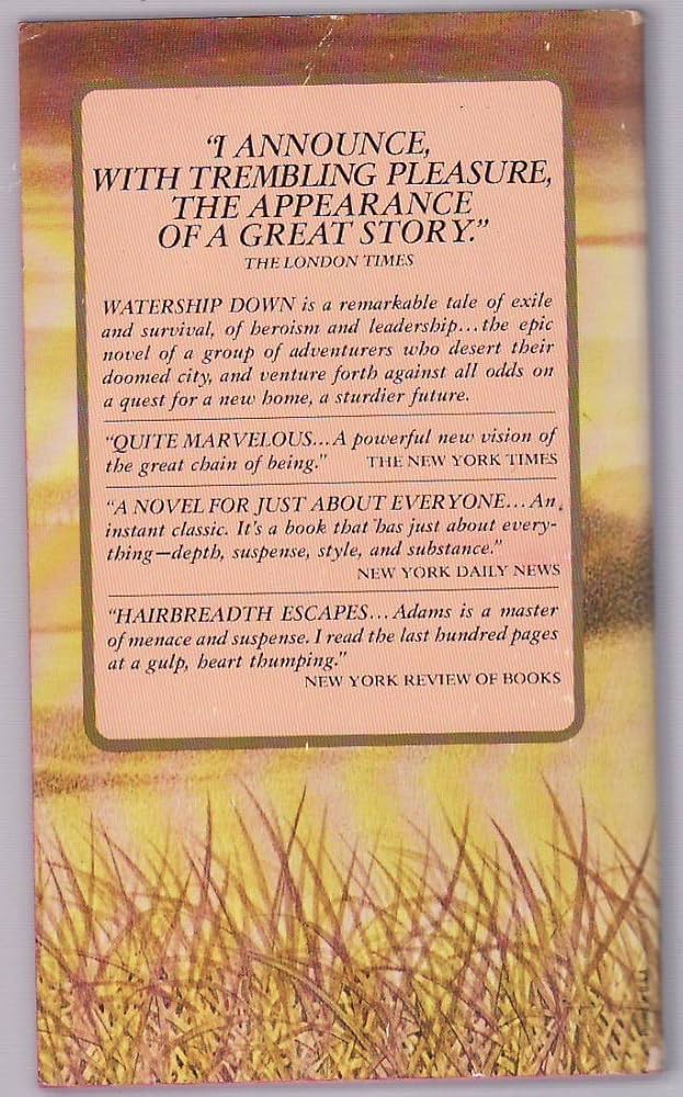 WATERSHIP DOWN - AVON #19810: Adams, Richard, Cover Art: Amazon