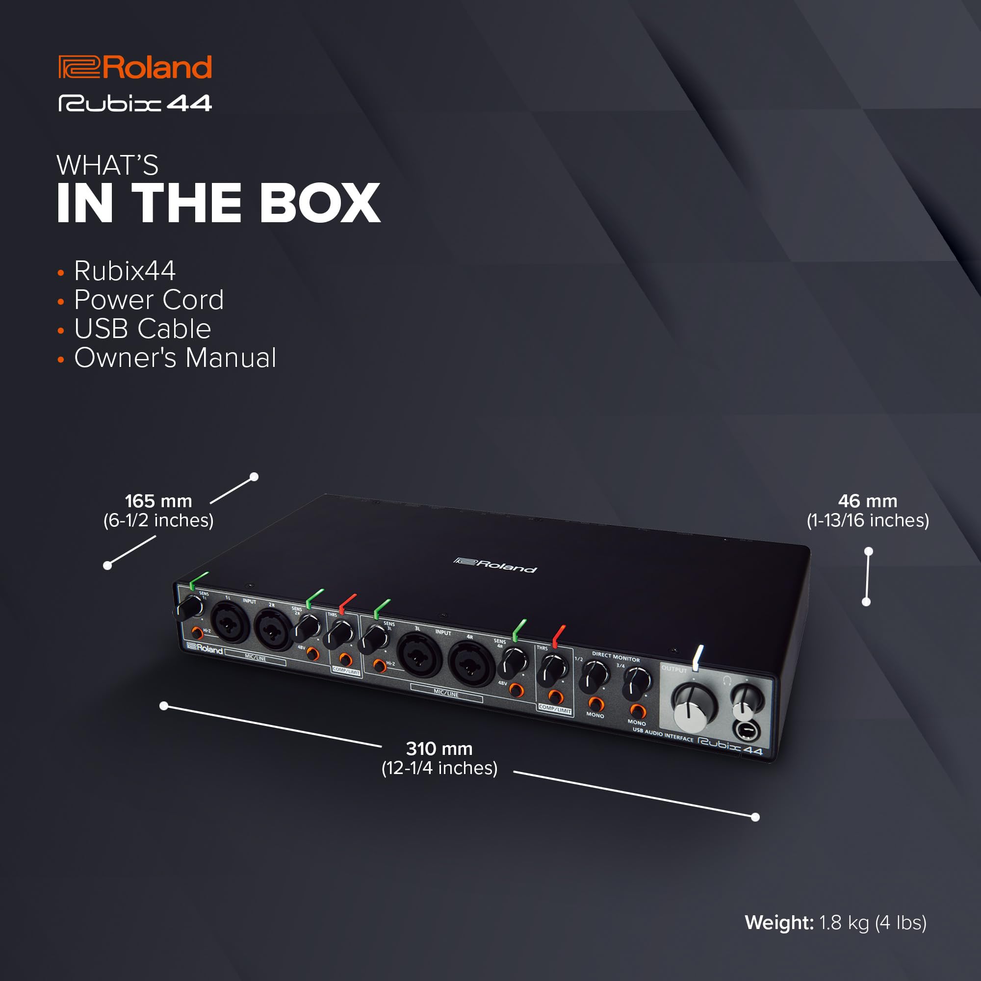 Amazon.com: Roland Rubix44 4-In/4-Out USB Audio Interface | High