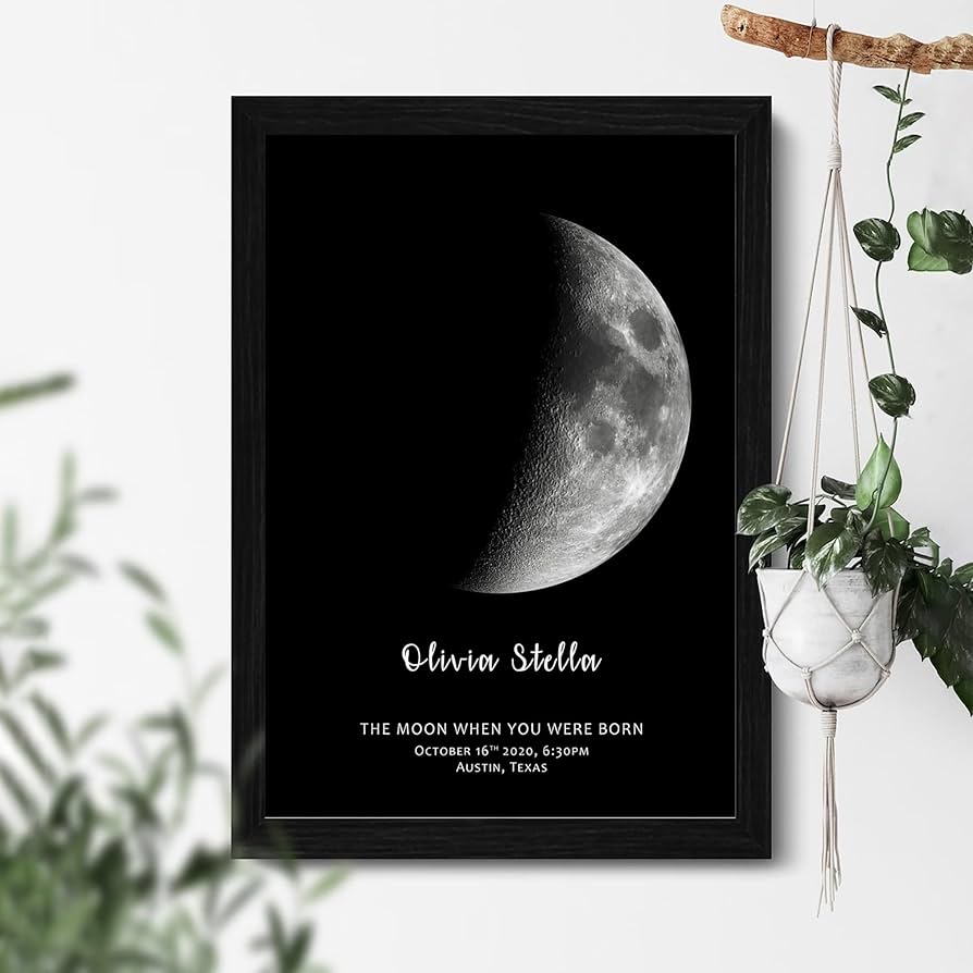 Amazon.com: Generic Personalized Moon Phase Canvas Poster Birthday