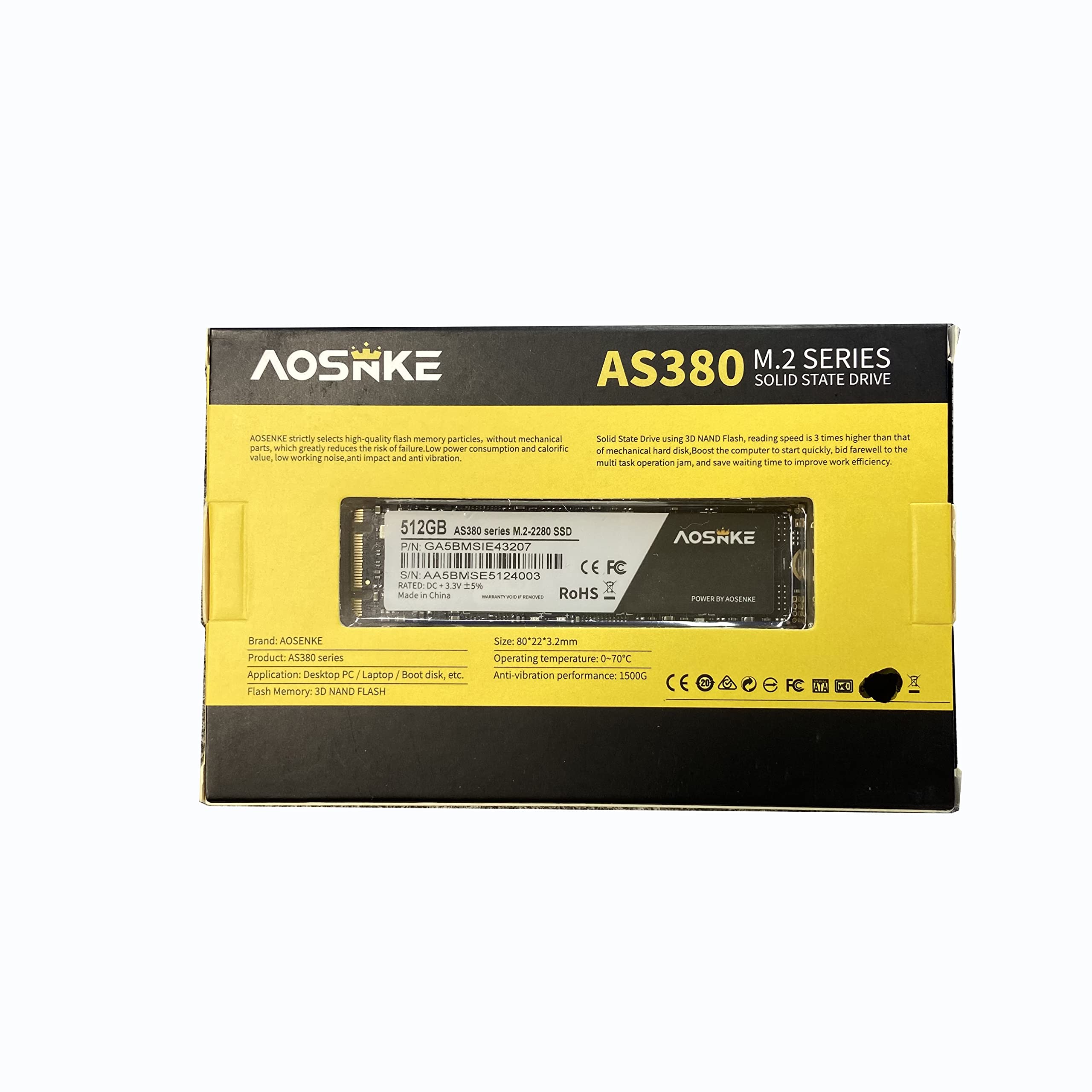 Amazon.co.jp: AOSNKE 512GB Internal SSD M.2 2280 SSD SATA3.0 6Gb/s