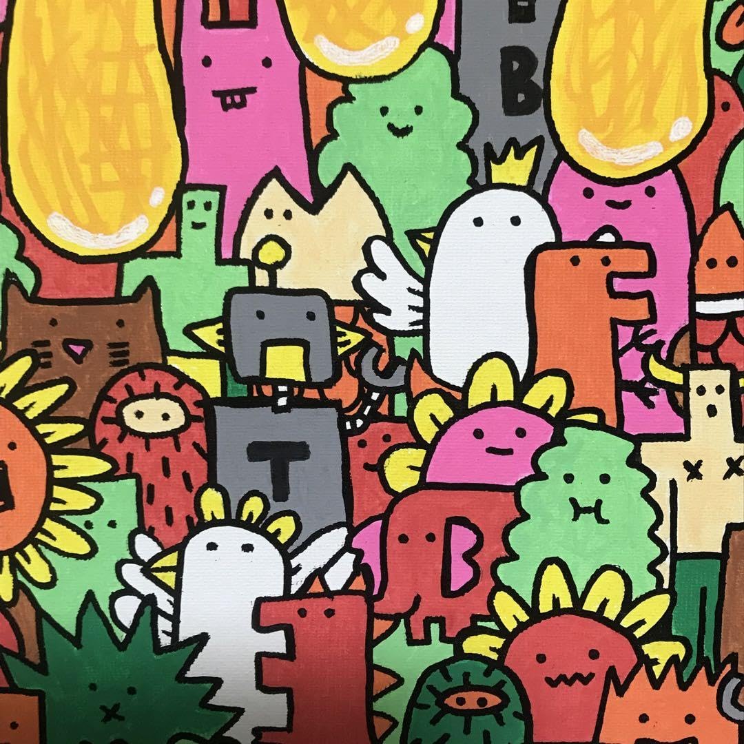 Amazon.co.jp: 絵画 アート ポップ 原画 現代 キャラ かわいい