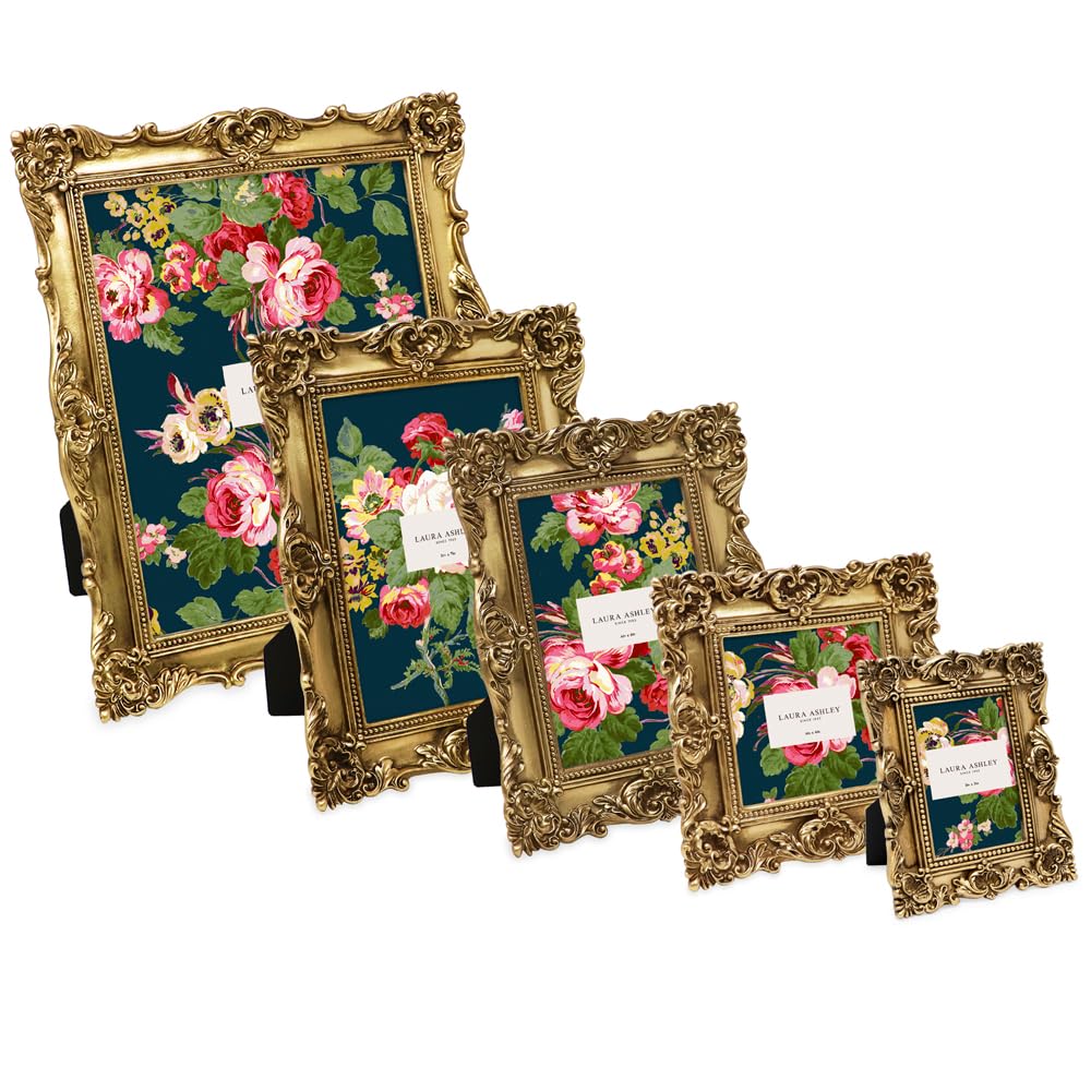 Amazon.com - Laura Ashley 4x4 Gold Ornate Textured Hand-Crafted