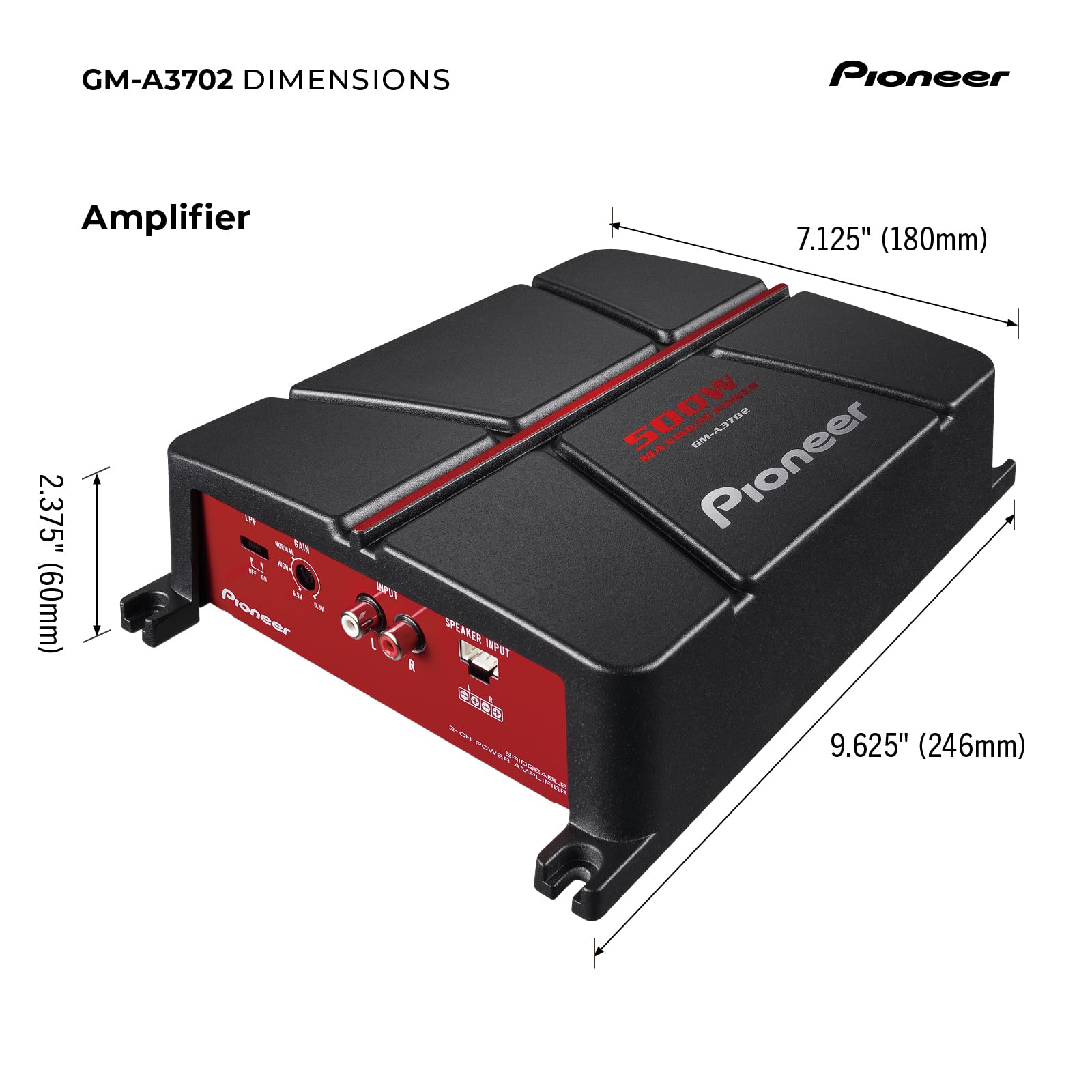 Amazon.com: Pioneer GM-A3702 2-Channel Car Amplifier – 500W Max