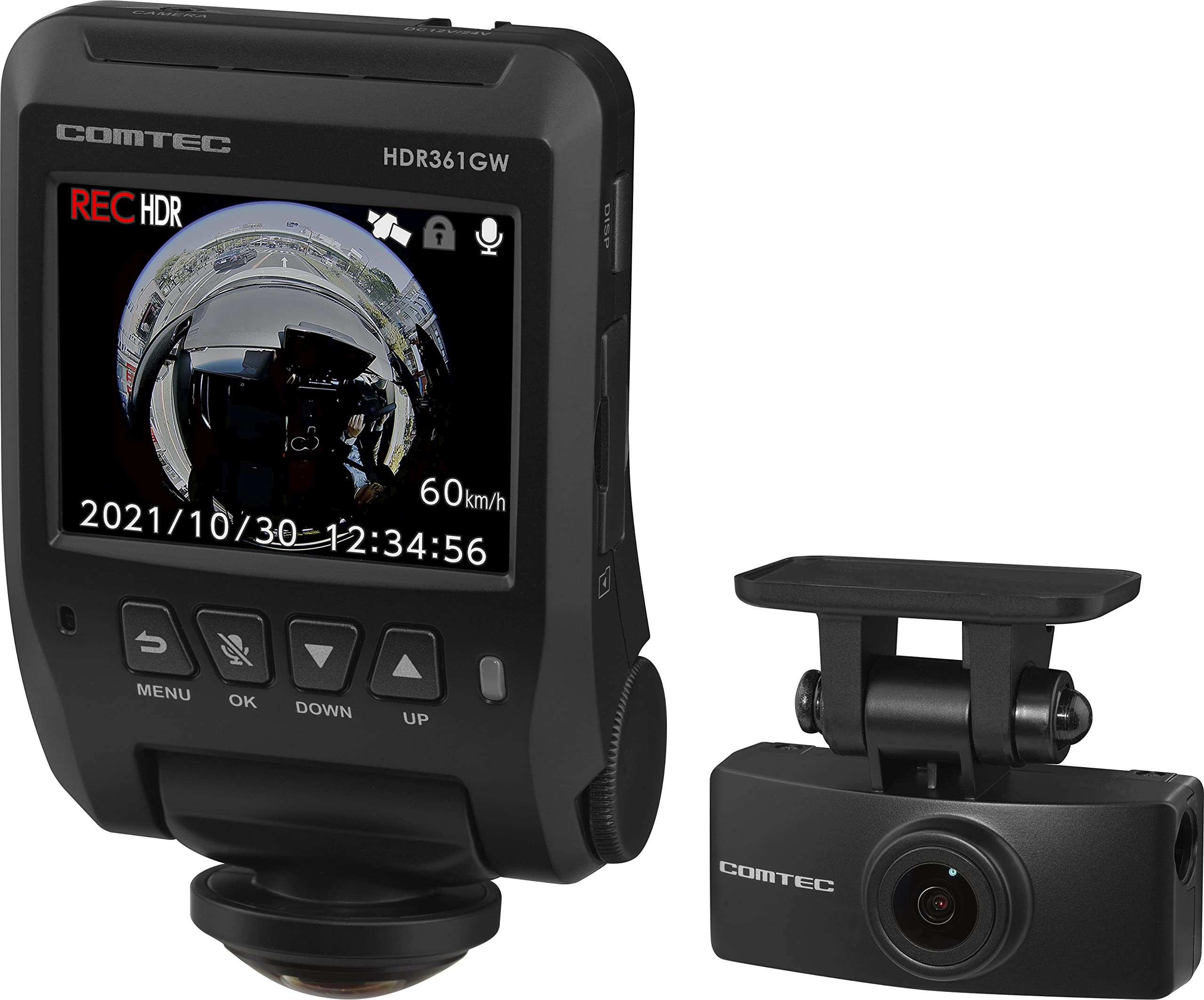 Amazon | コムテック 車用 ドライブレコーダー 360度全方位+リヤカメラ