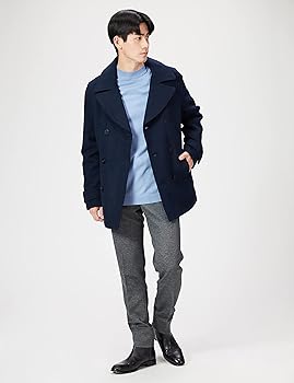 Amazon.co.jp: [Amazon Essentials] ピーコート ダブルブレスト 厚手
