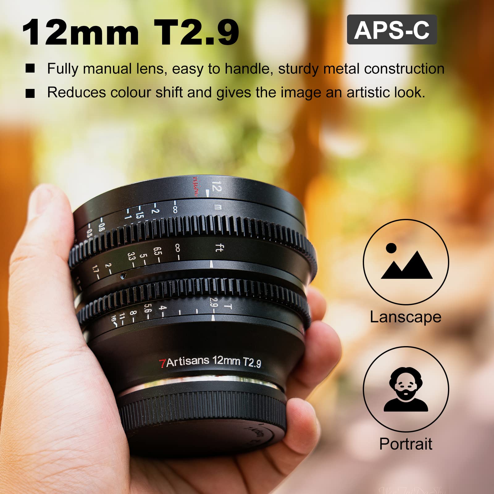 Amazon.com : 7Artisans 12mm T2.9 Large Aperture APS-C Ultra Wide