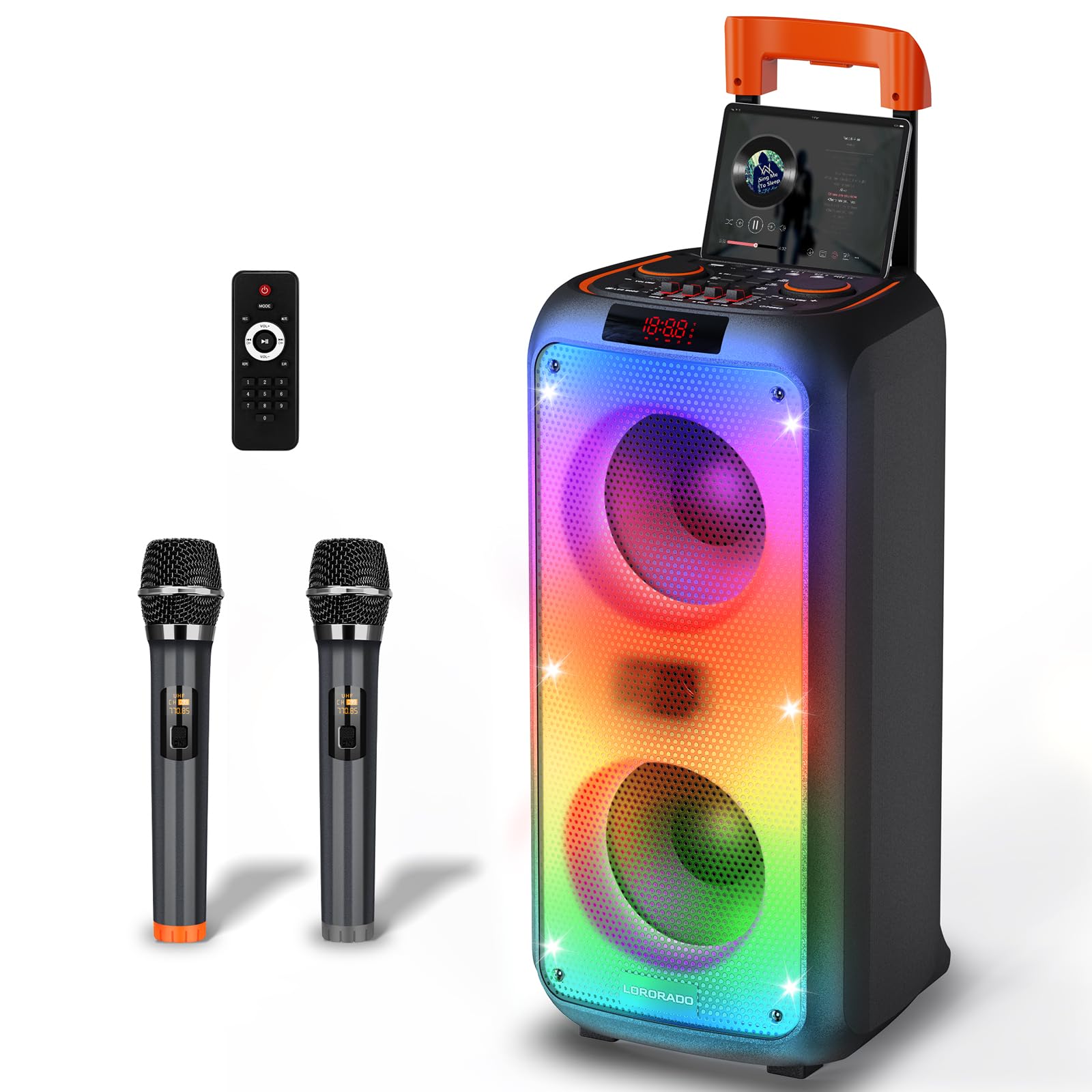 Amazon | カラオケセット 家庭用 ワイヤレスマイク スピーカーセット