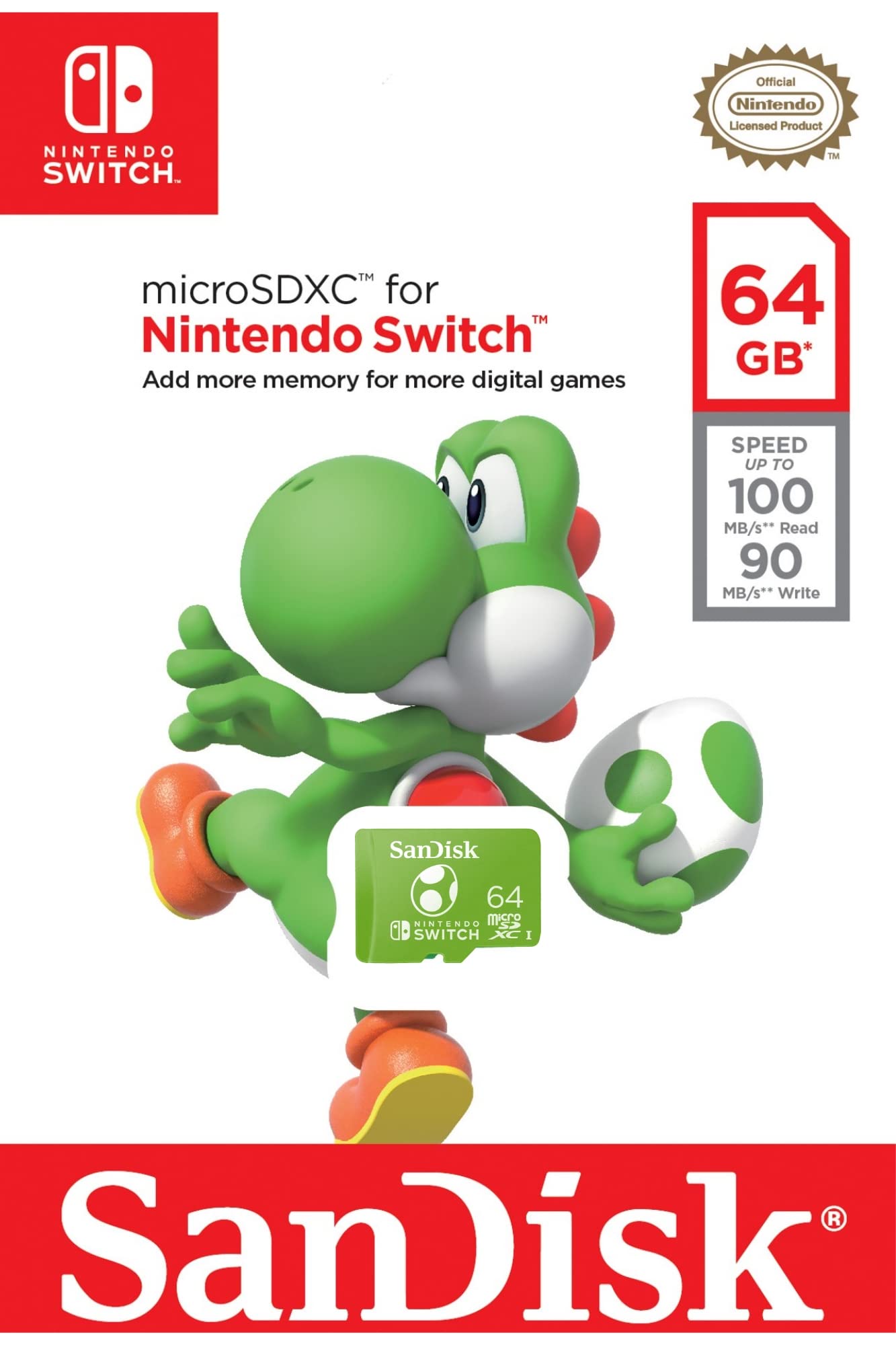 Amazon | SanDisk 64GB microSDXC Card Licensed for Nintendo Switch