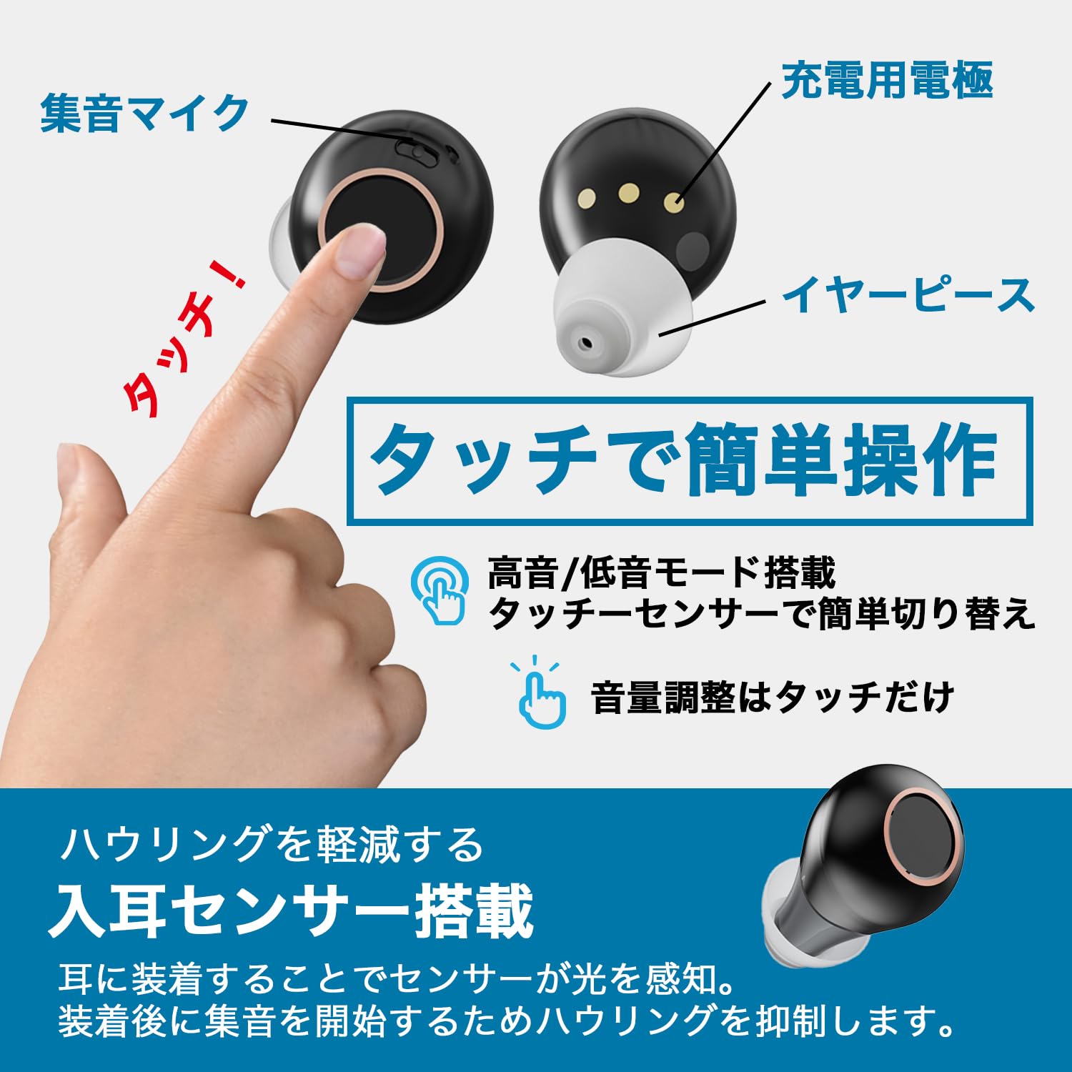Amazon.co.jp: 【耳あな式集音器】 日健 NKー701黒 敬老の日