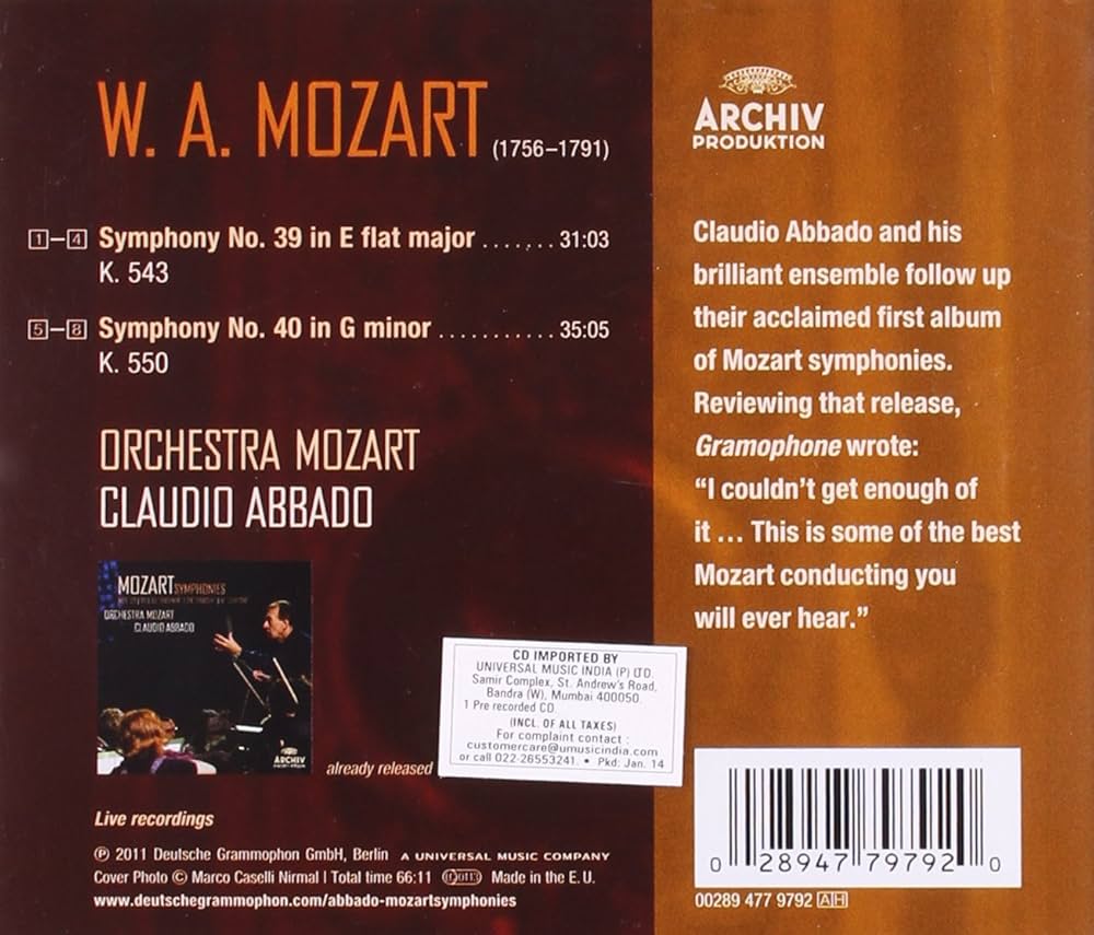 Wolfgang Amadeus Mozart, Claudio Abbado, Orchestra Mozart - Mozart