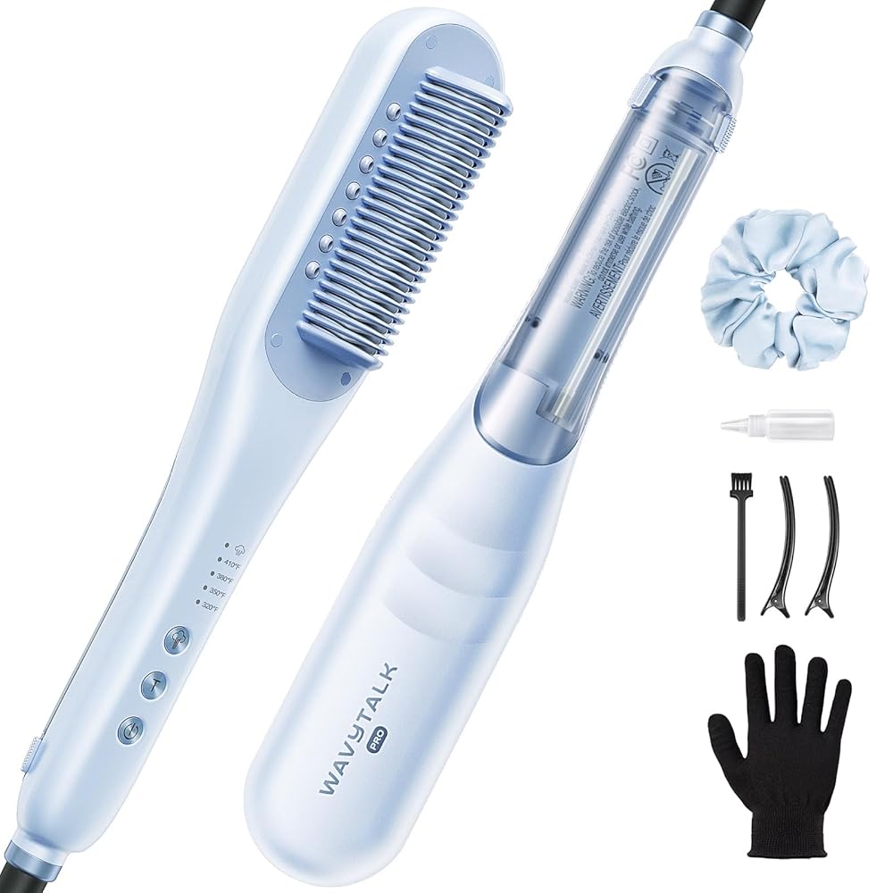 Wavytalk Pro Steam Hair Straightener Brush, UK | Ubuy