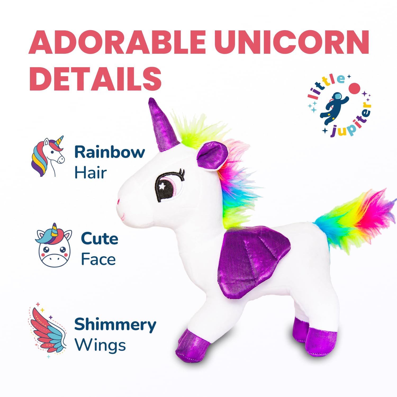 Amazon.com: Little Jupiter Plush Pet Set w/Purse - Unicorn Stuffed