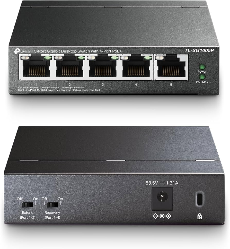 Amazon.com: TP-Link TL-SG1005P, 5 Port Gigabit PoE Switch, 4 PoE+