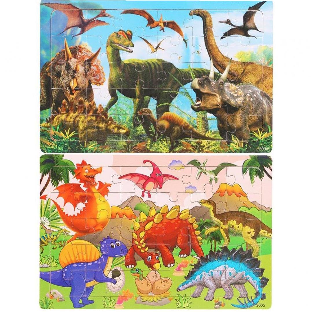 Amazon.co.jp: 子供向けパズル 木製 恐竜シリーズ [30ピース 2点セット