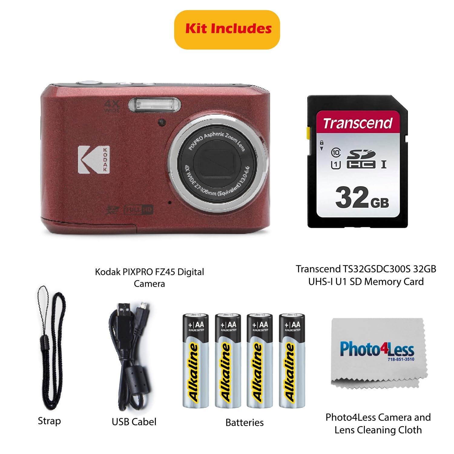 Amazon.com : KODAK PIXPRO FZ45 16MP Digital Camera with 4X Optical