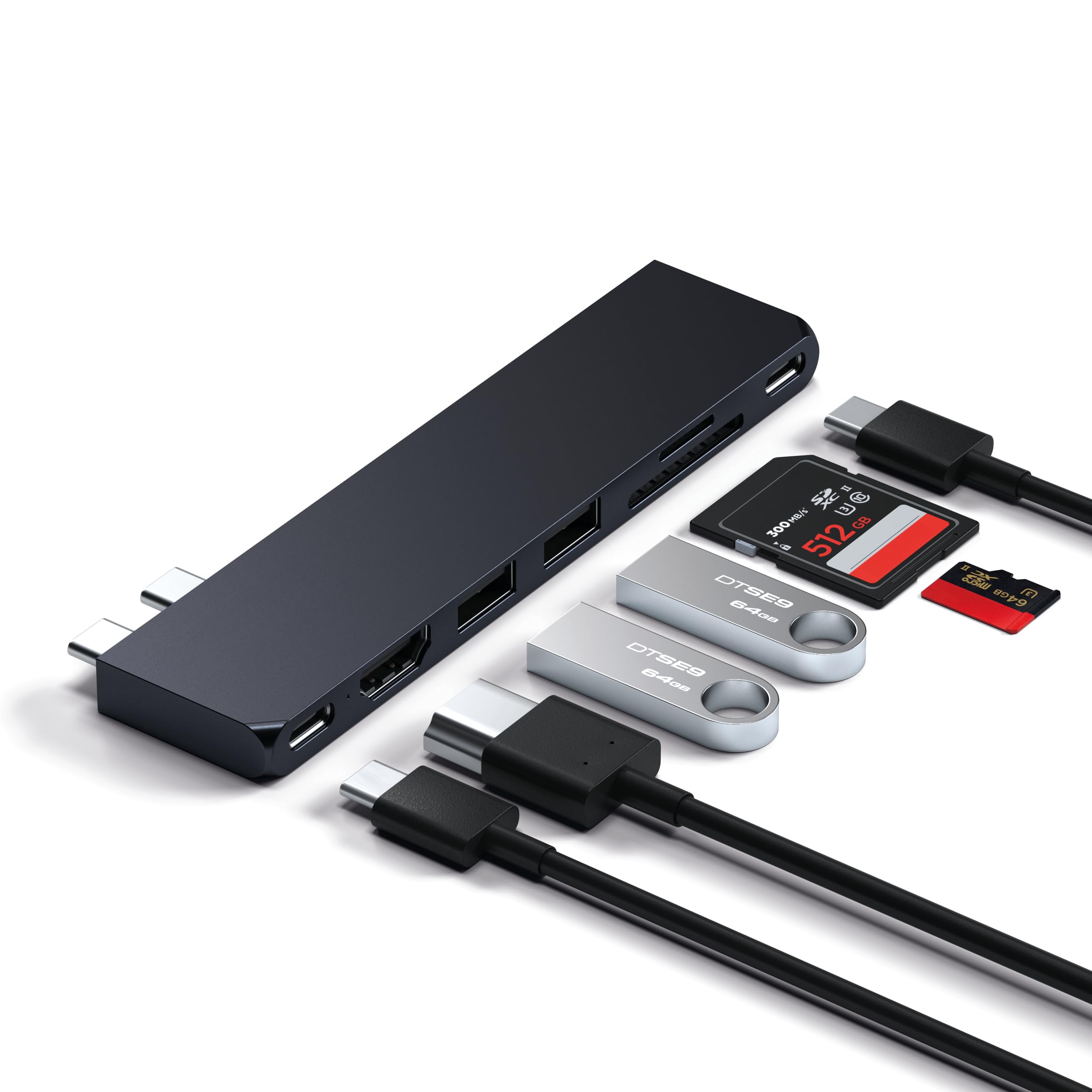 Amazon.com: Satechi 7 in 1 USB C Hub Multiport Adapter Pro Slim