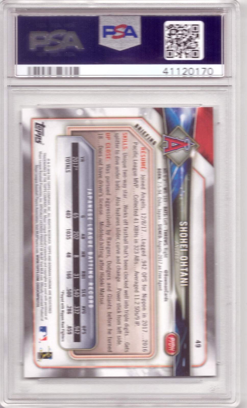 Amazon.com: 2018 Bowman Baseball #49 Shohei Ohtani Rookie Card