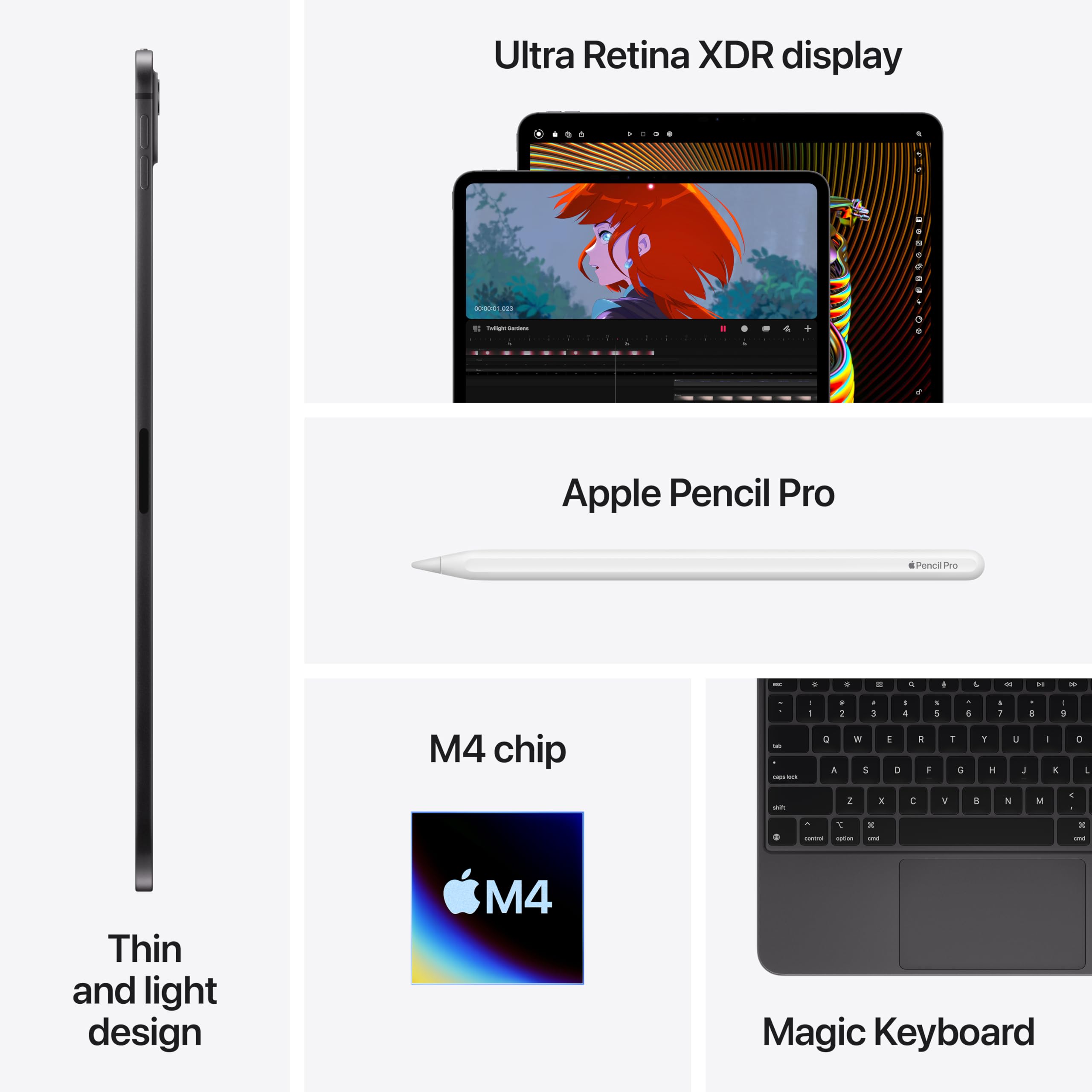 Amazon.com : Apple 2024 iPad Pro 11-inches, Wi-Fi + Cellular