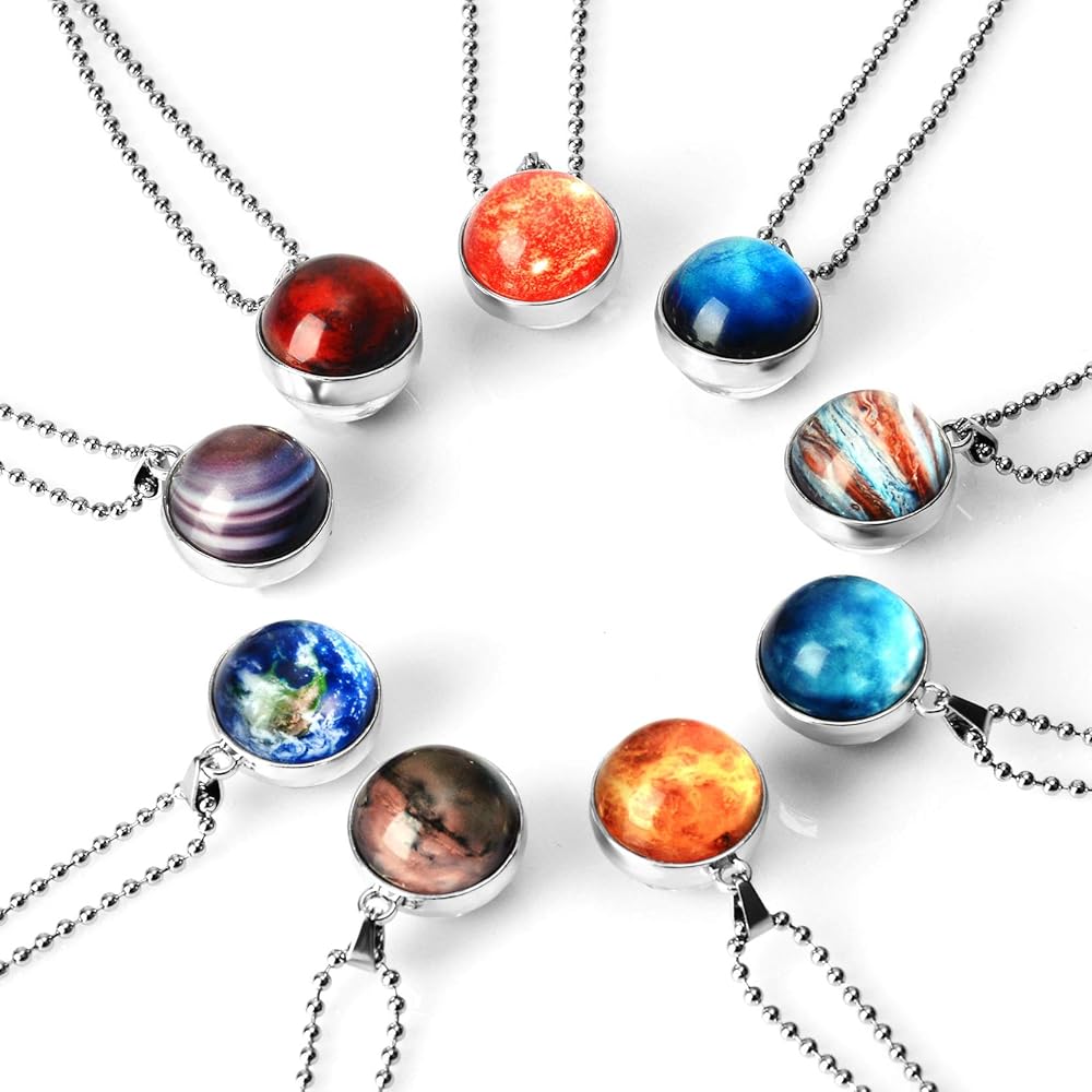 Amazon | NDJEWELRY 太陽系ネックレス 星雲 銀河 惑星 ペンダント 両面
