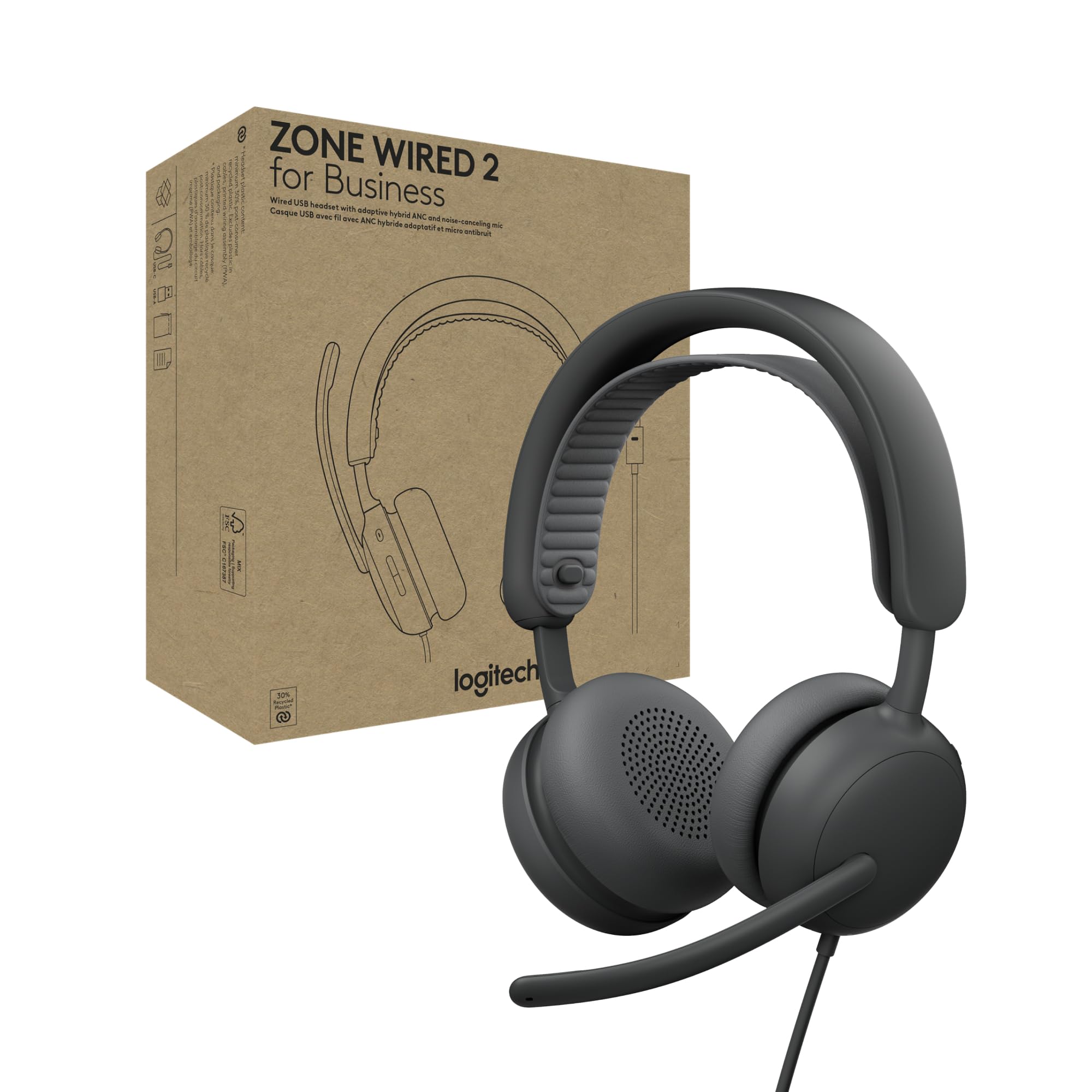 Amazon.co.jp: Logitech Zone Wired 2 ビジネス用 - ノイズキャンセ