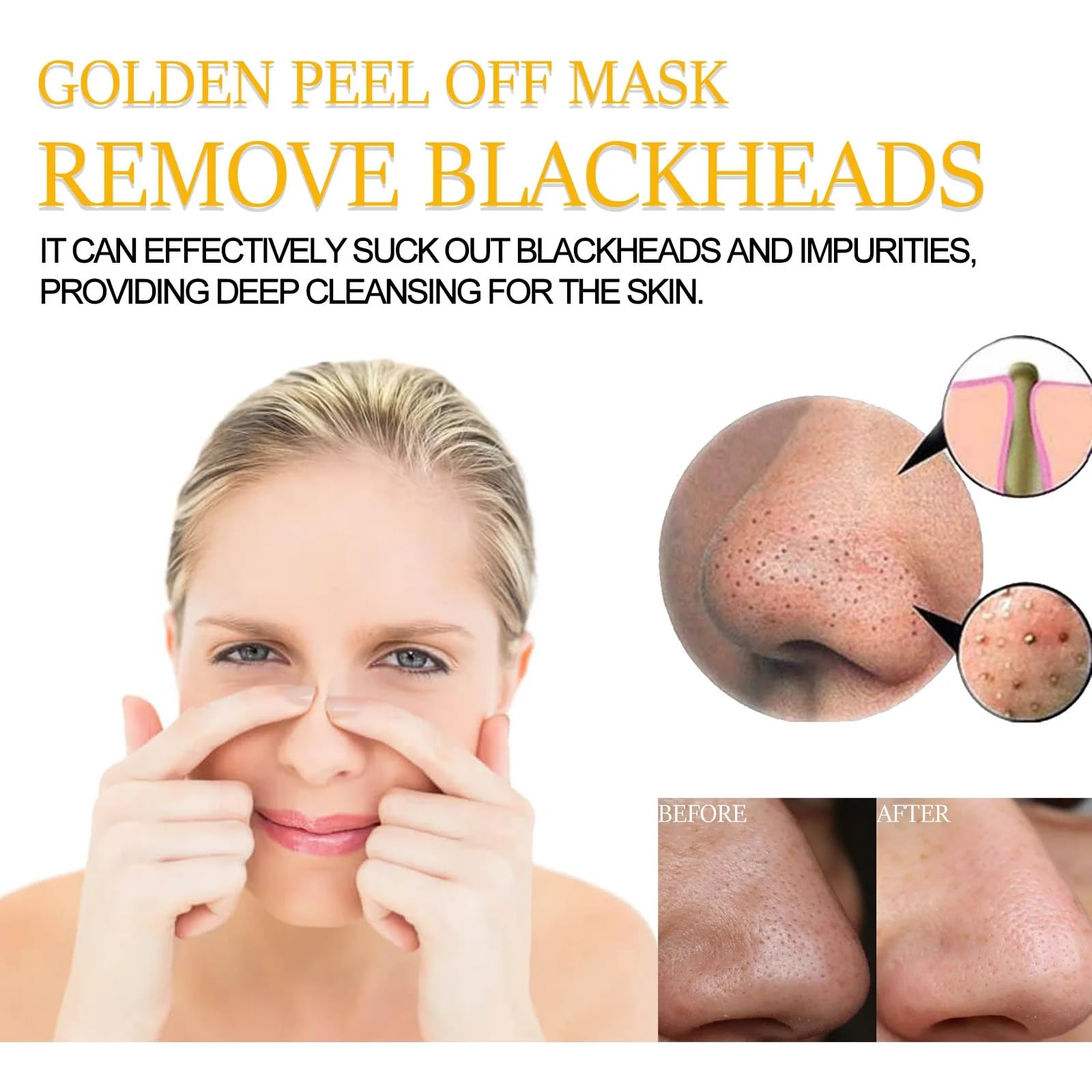 Amazon.com : Gold Foil Peel-Off Mask, 98% Gold Peel Off Mask, Gold